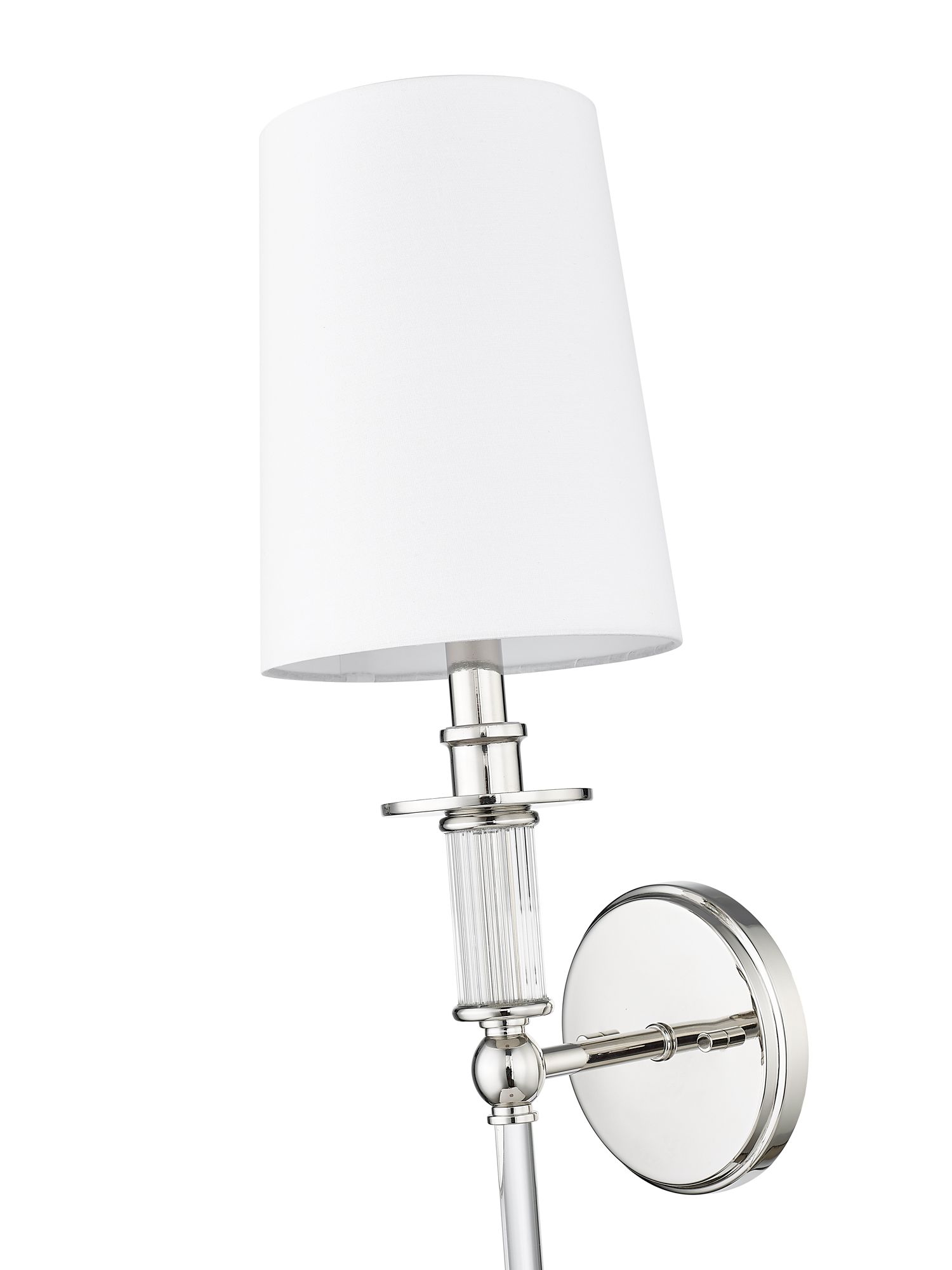 Image 6 Millennium 1-Light 6.5" Polished Nickel Wall Sconce with White Linen S more views