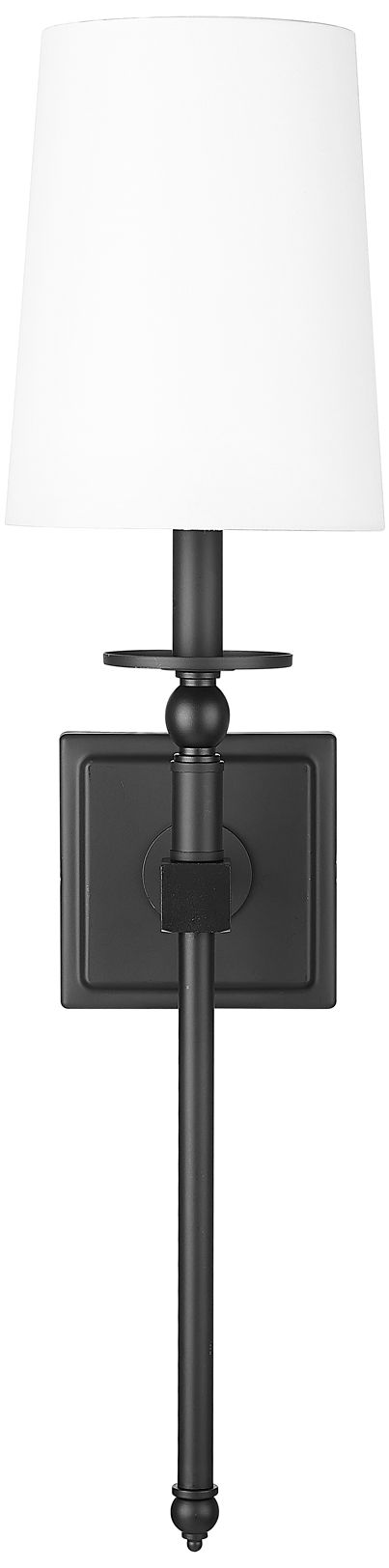 Millennium 1-Light 6.5" Matte Black Wall Sconce with White Linen Shade