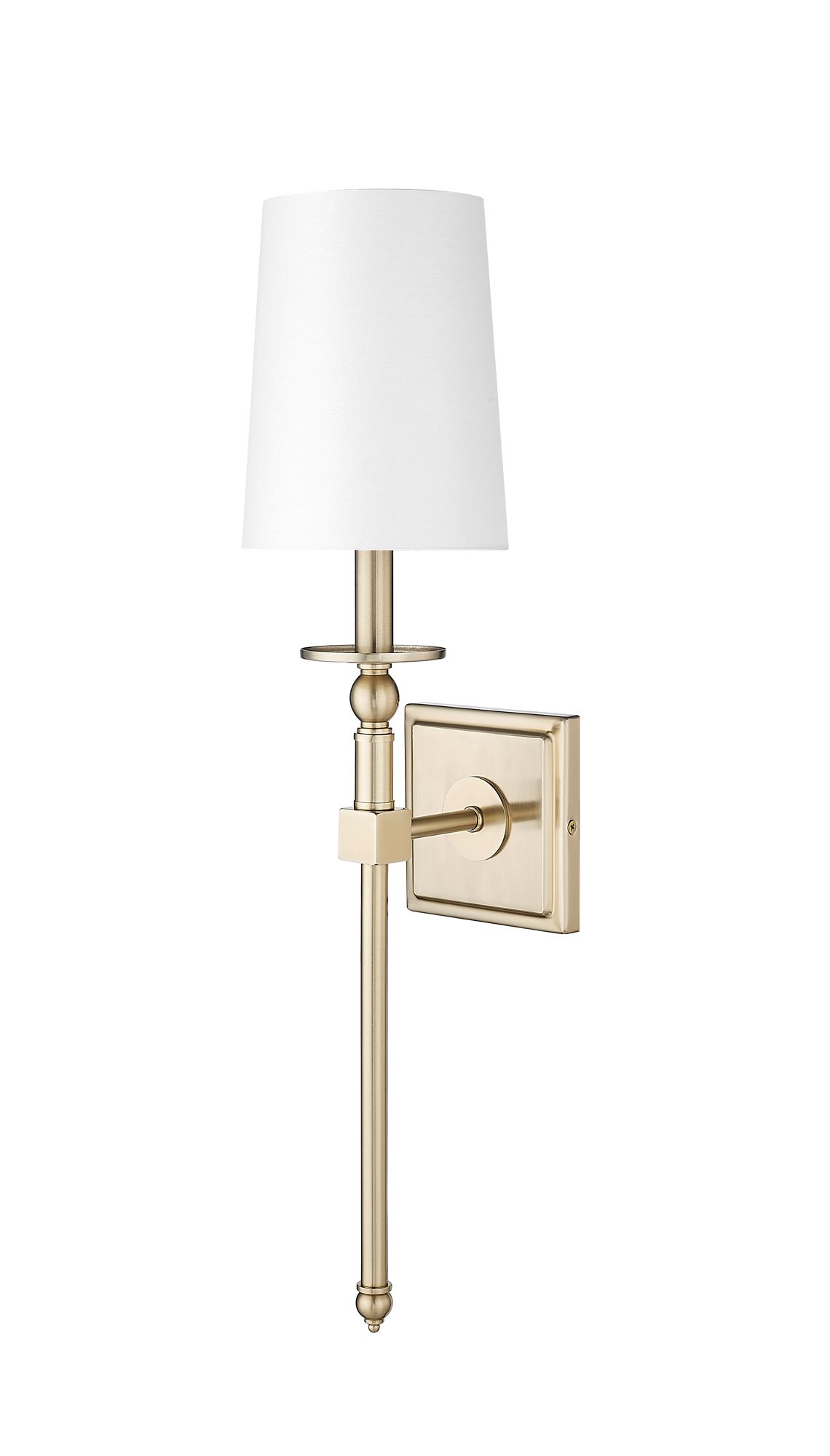 Image 3 Millennium 1-Light 6.5" Modern Gold Wall Sconce with White Linen Shade more views