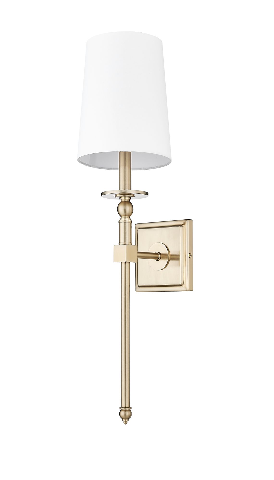 Image 4 Millennium 1-Light 6.5" Modern Gold Wall Sconce with White Linen Shade more views