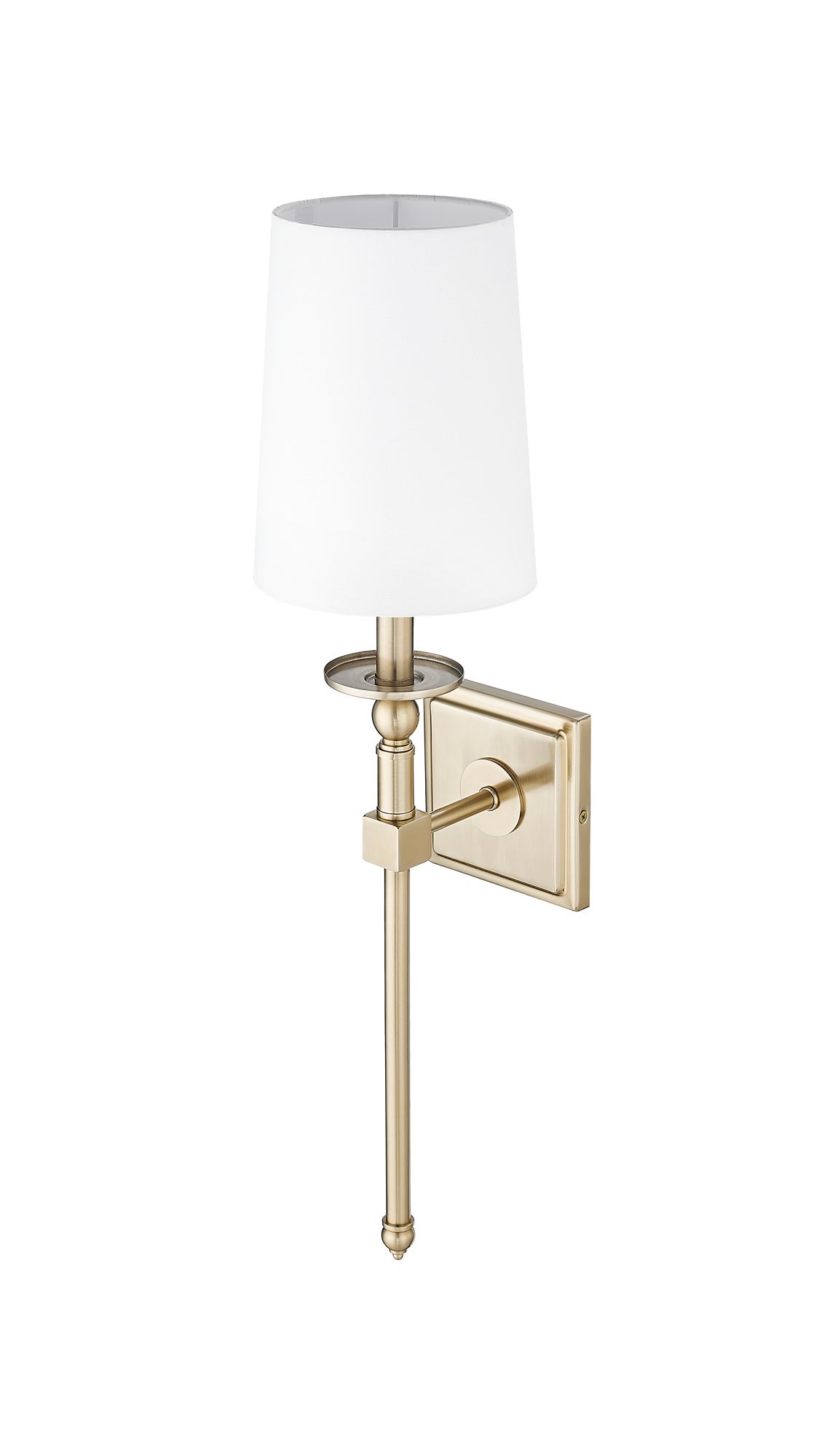 Image 5 Millennium 1-Light 6.5" Modern Gold Wall Sconce with White Linen Shade more views