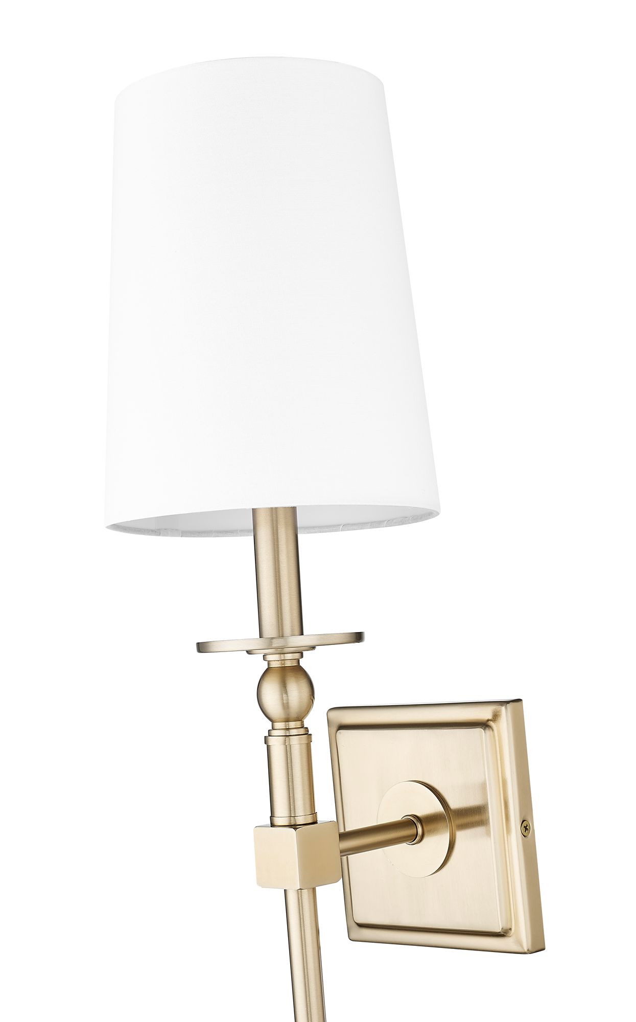 Image 6 Millennium 1-Light 6.5" Modern Gold Wall Sconce with White Linen Shade more views