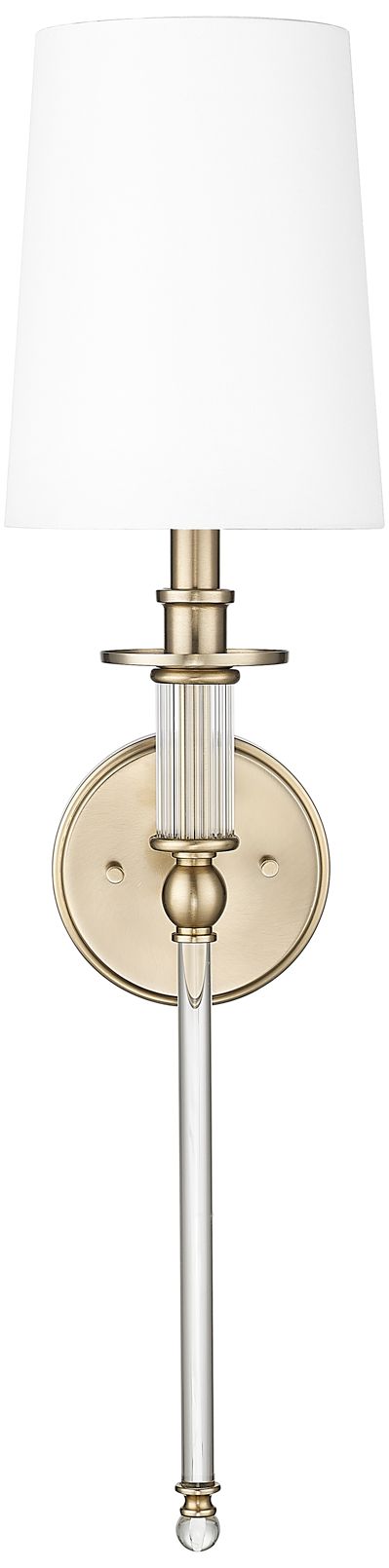 Millennium 1-Light 6.5" Modern Gold Wall Sconce with White Linen Shade