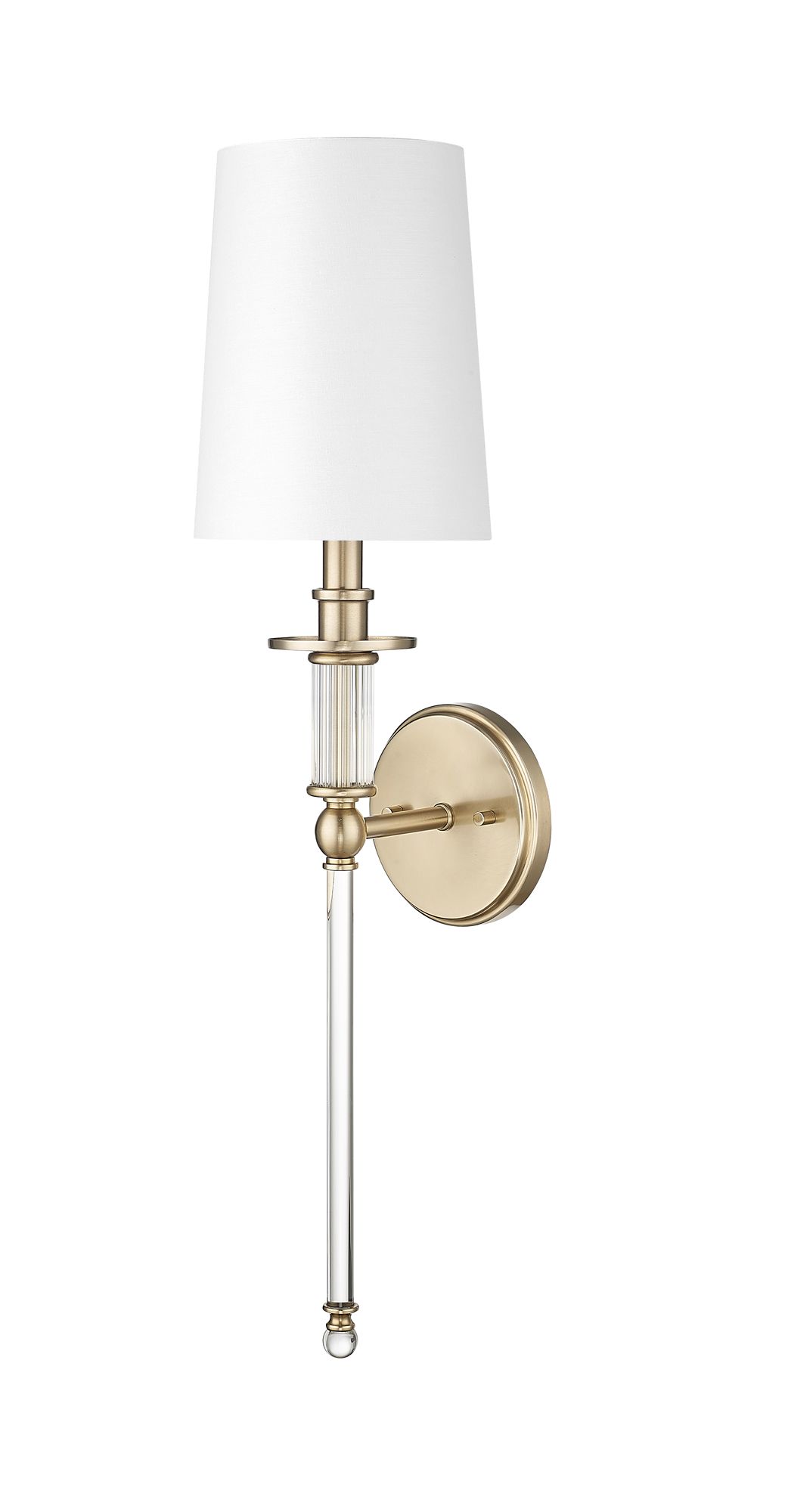 Image 2 Millennium 1-Light 6.5" Modern Gold Wall Sconce with White Linen Shade more views