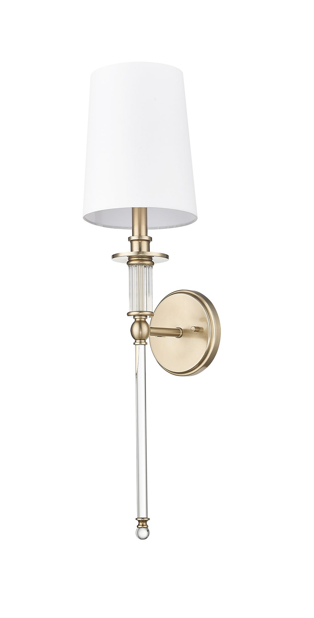 Image 3 Millennium 1-Light 6.5" Modern Gold Wall Sconce with White Linen Shade more views