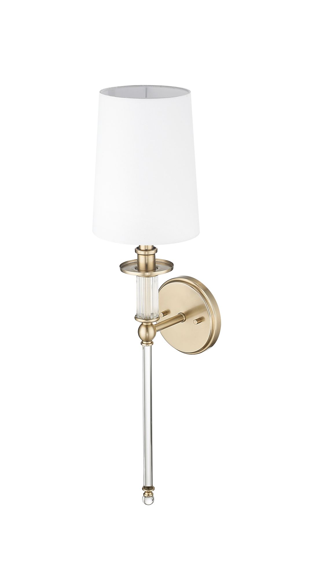 Image 4 Millennium 1-Light 6.5" Modern Gold Wall Sconce with White Linen Shade more views