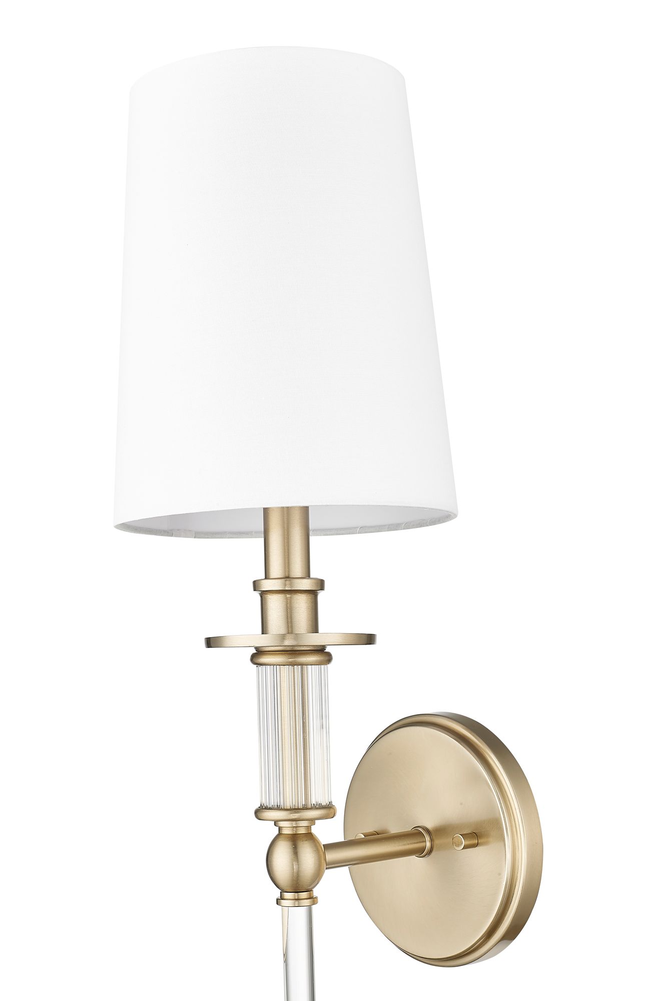 Image 5 Millennium 1-Light 6.5" Modern Gold Wall Sconce with White Linen Shade more views