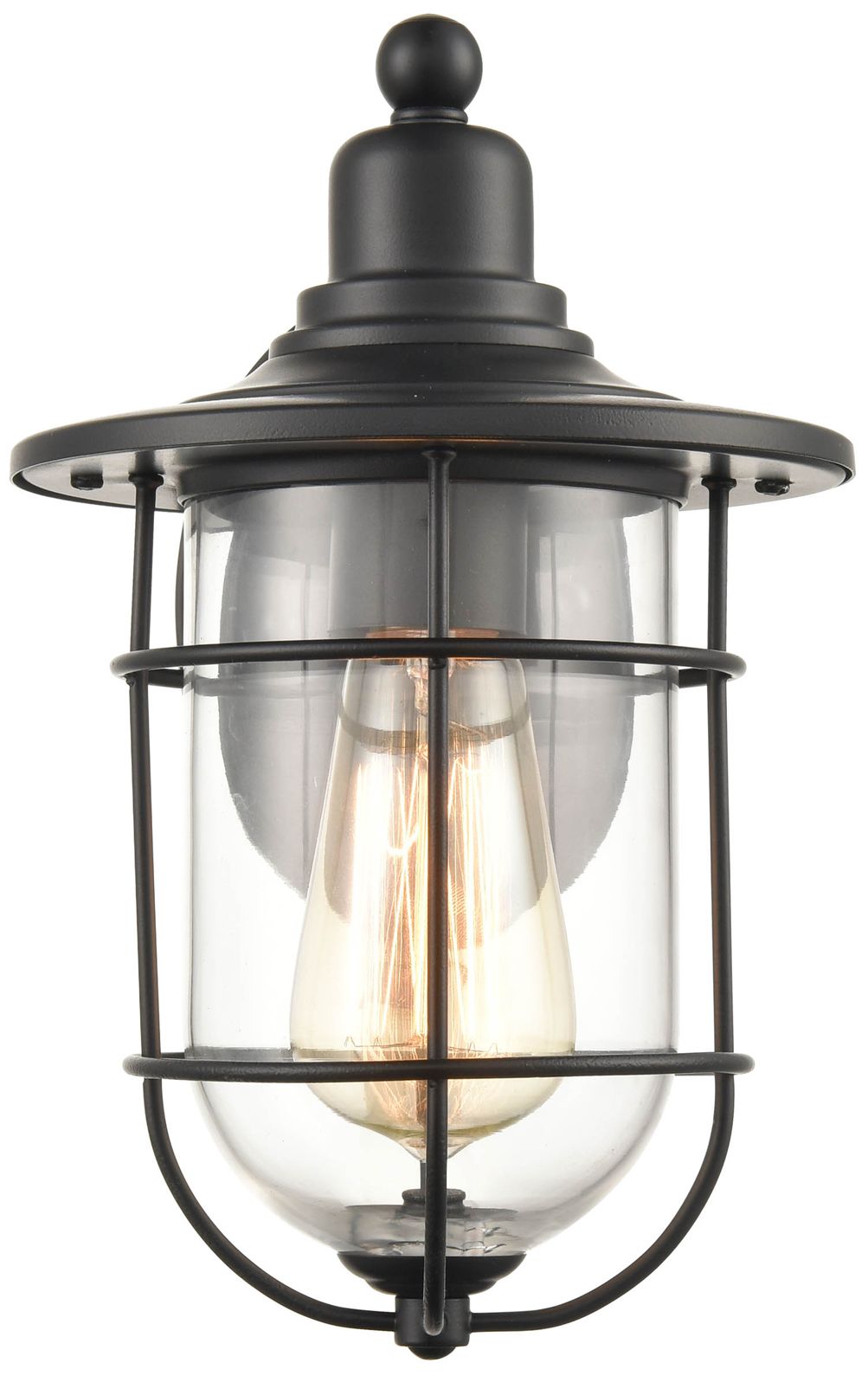 Millennium 1-Lt 10.75" Powder Coated Black Outdoor Wall Sconce with Shade