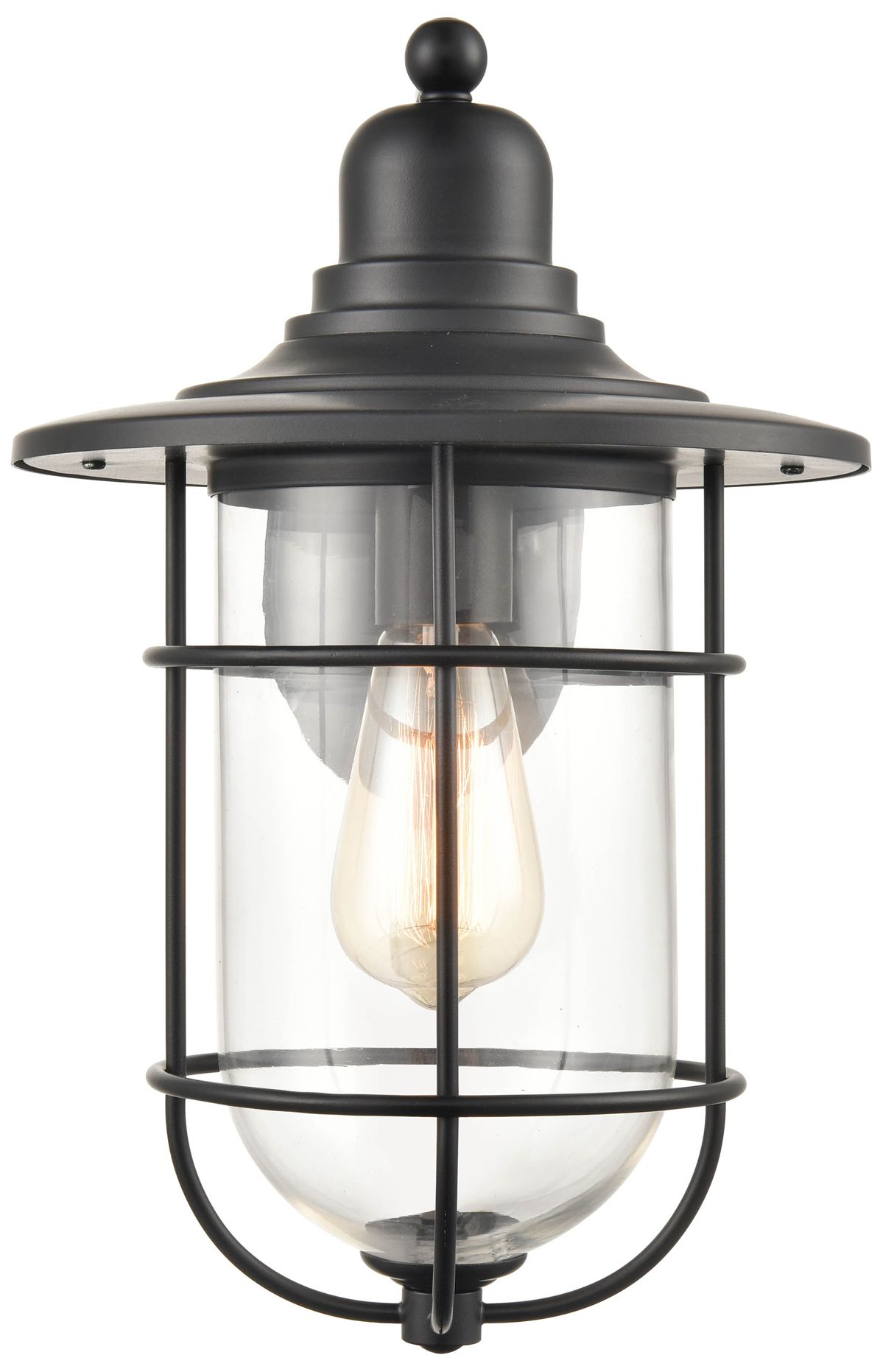 Millennium 1-Lt 13.75" Powder Coated Black Outdoor Wall Sconce with Shade