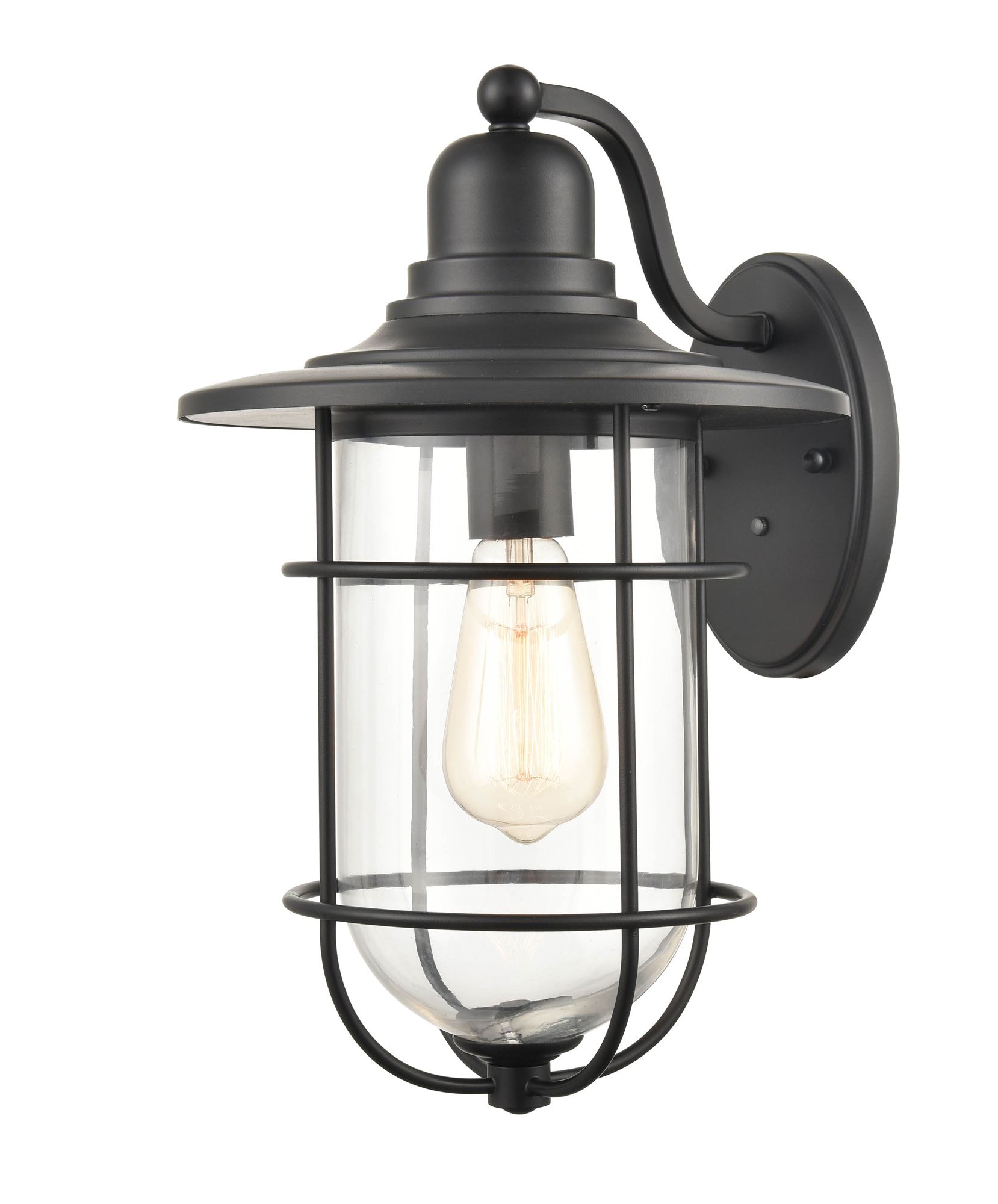 Image 2 Millennium 1-Lt 13.75" Powder Coated Black Outdoor Wall Sconce with Shade more views