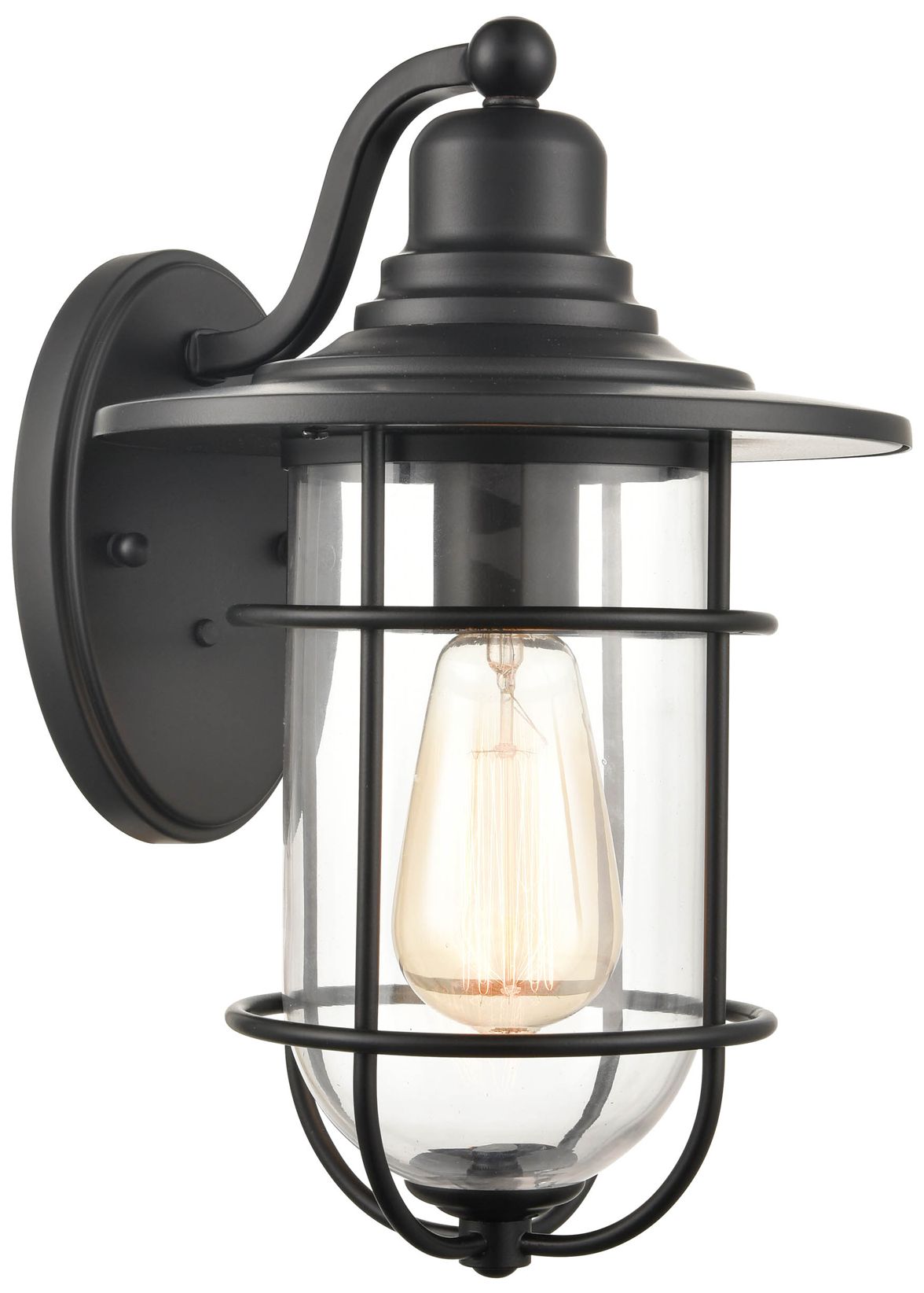 Millennium 1-Lt 15.75" Powder Coated Black Outdoor Wall Sconce with Shade