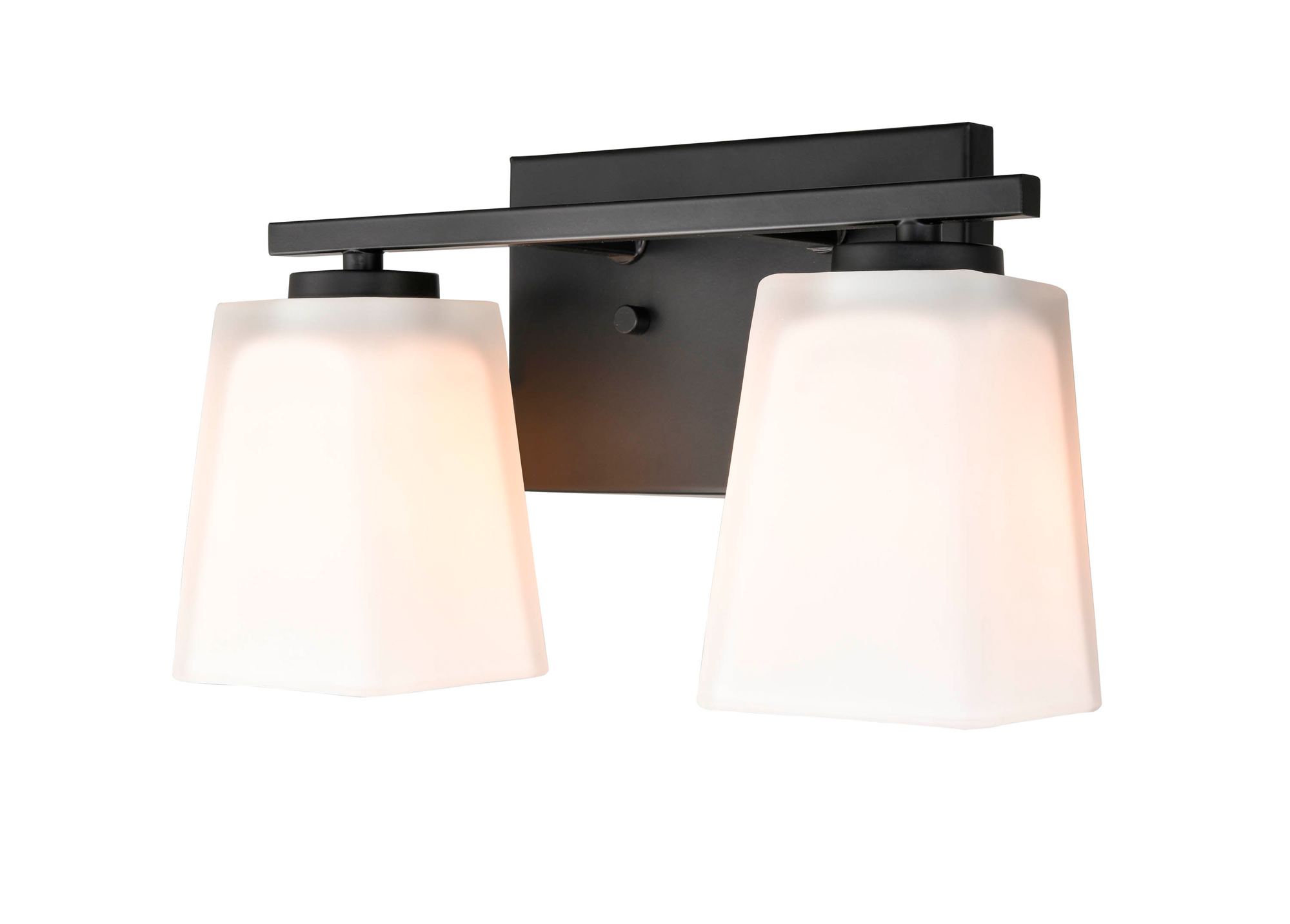 Image 2 Millennium 2-Light 12.5" Matte Black Vanity Light with Glass Shade more views