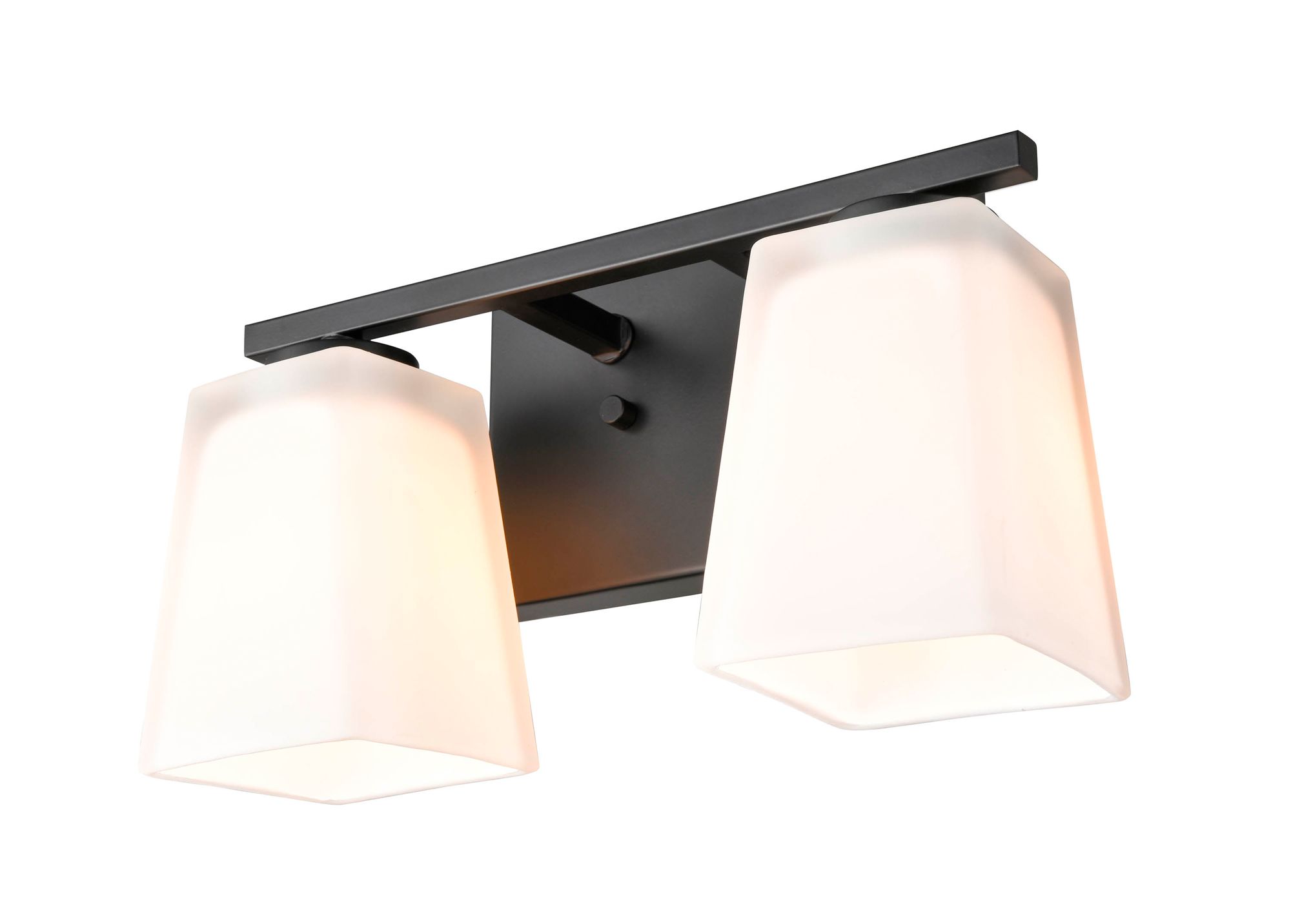 Image 3 Millennium 2-Light 12.5" Matte Black Vanity Light with Glass Shade more views