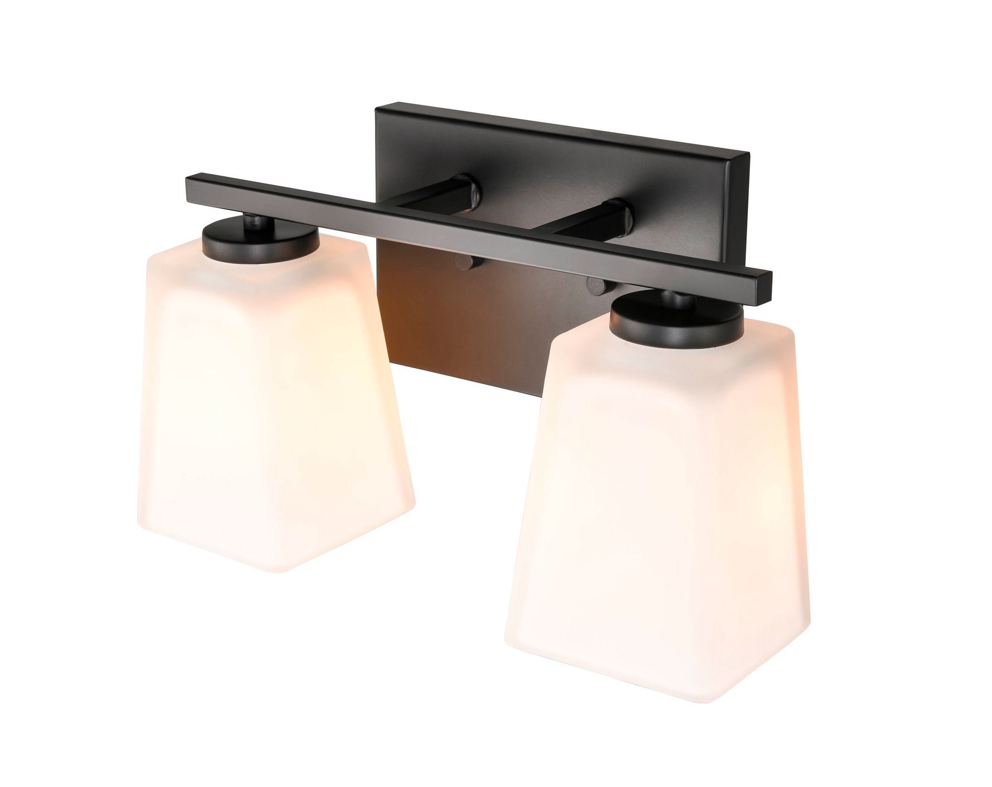 Image 4 Millennium 2-Light 12.5" Matte Black Vanity Light with Glass Shade more views