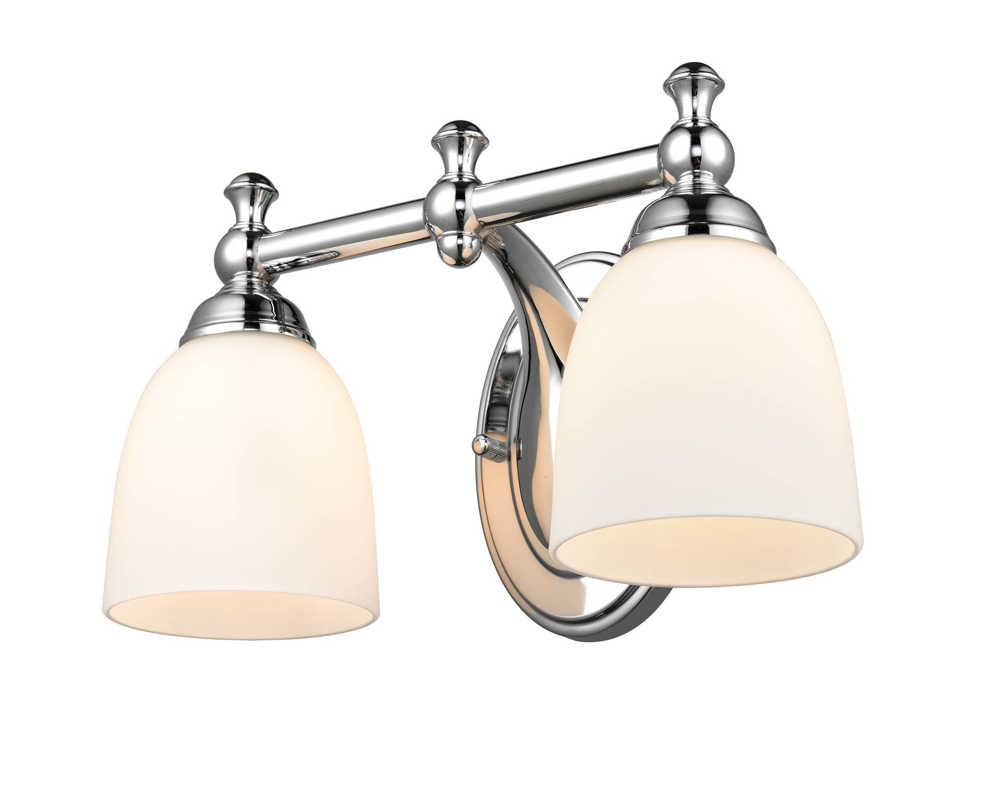 Image 2 Millennium 2-Light 13.25" Chrome Vanity Light with Glass Shade more views