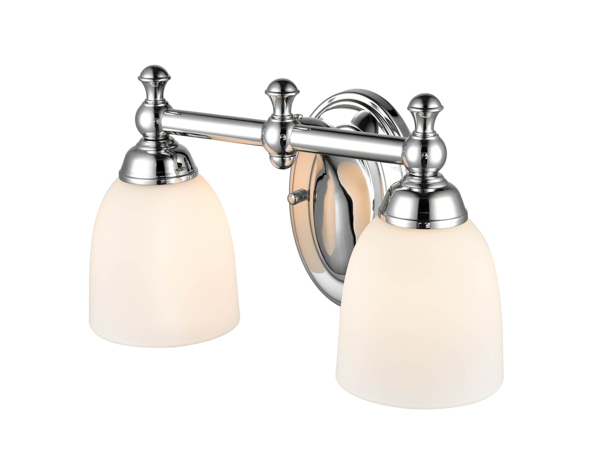 Image 3 Millennium 2-Light 13.25" Chrome Vanity Light with Glass Shade more views