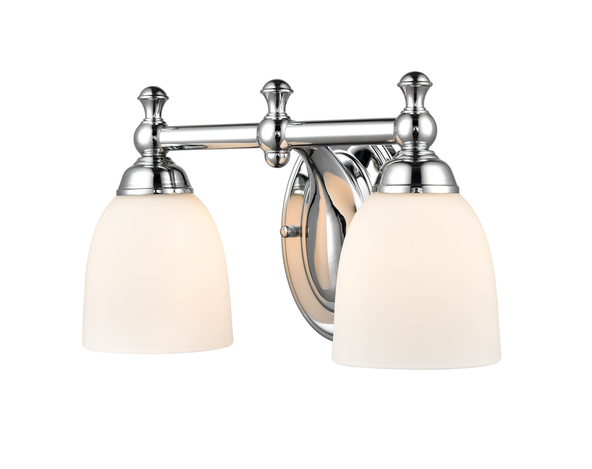 Image 4 Millennium 2-Light 13.25" Chrome Vanity Light with Glass Shade more views