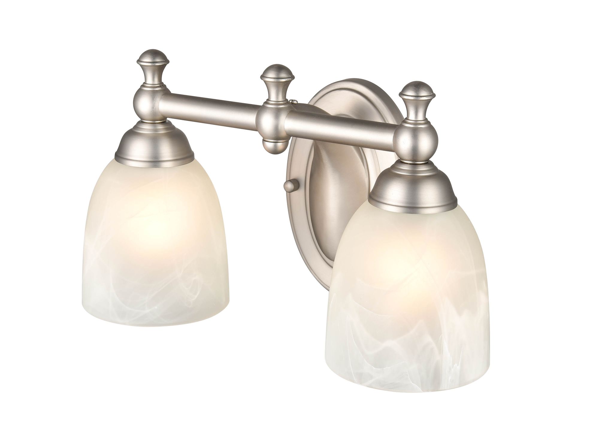 Image 2 Millennium 2-Light 13.25" Satin Nickel Vanity Light with Glass Shade more views