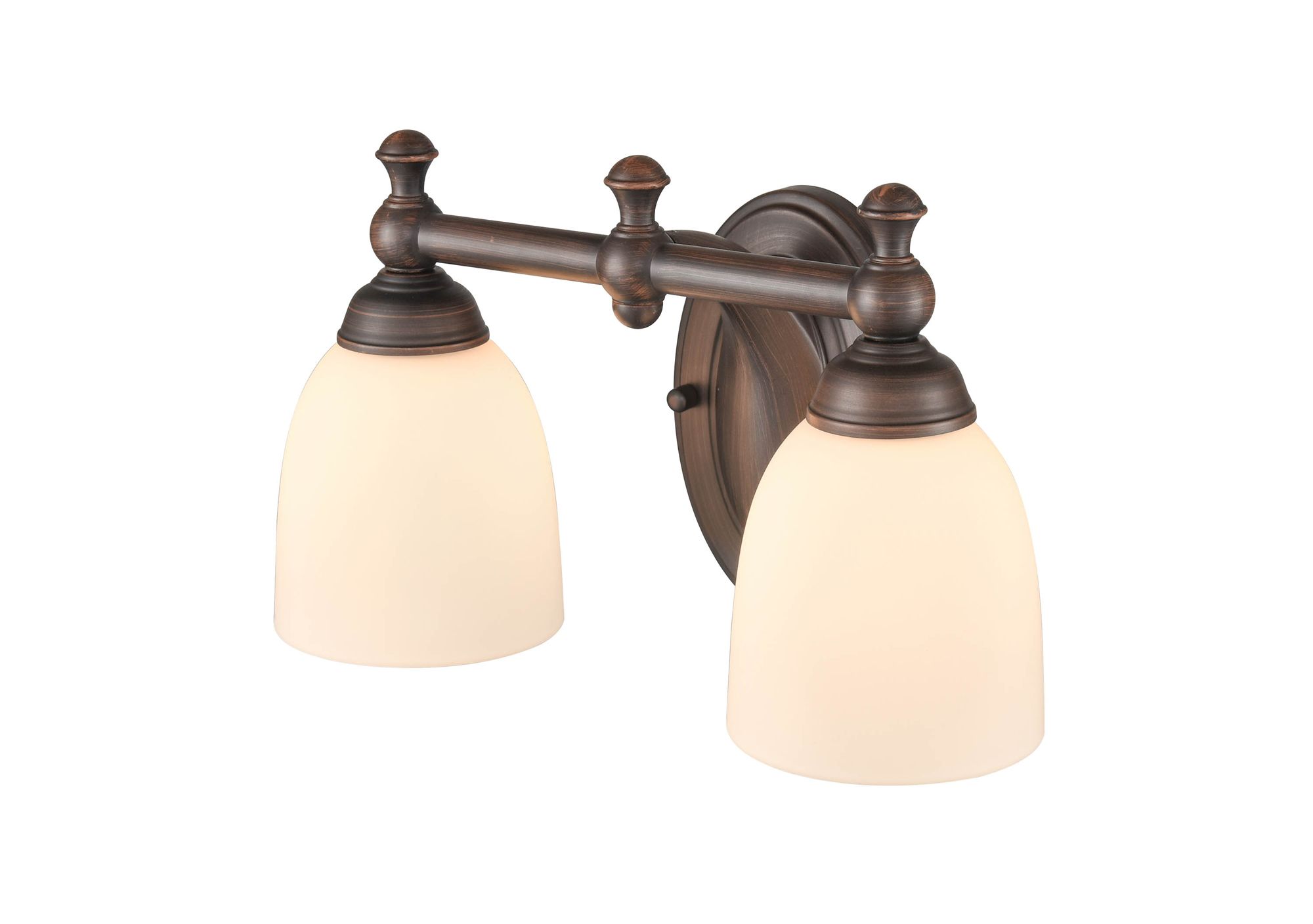 Image 3 Millennium 2-Light 13.25" Rubbed Bronze Vanity Light with Glass Shade more views