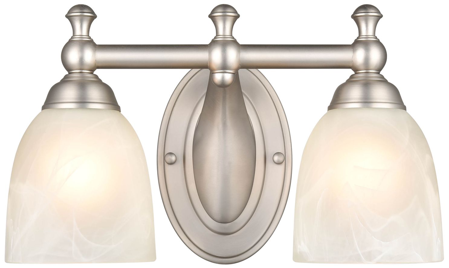 Millennium 2-Light 13.25" Satin Nickel Vanity Light with Glass Shade