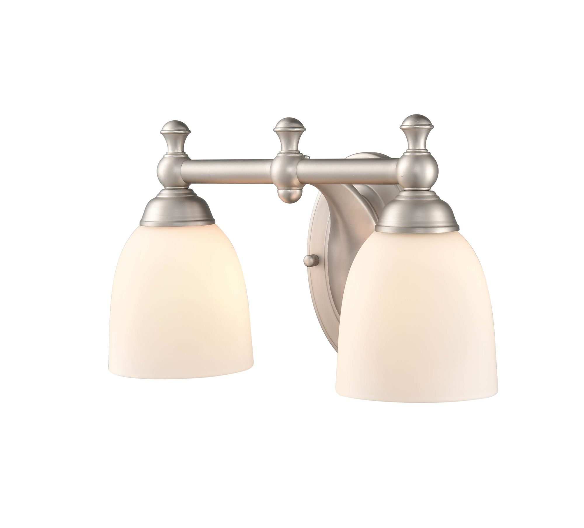 Image 2 Millennium 2-Light 13.25" Satin Nickel Vanity Light with Glass Shade more views