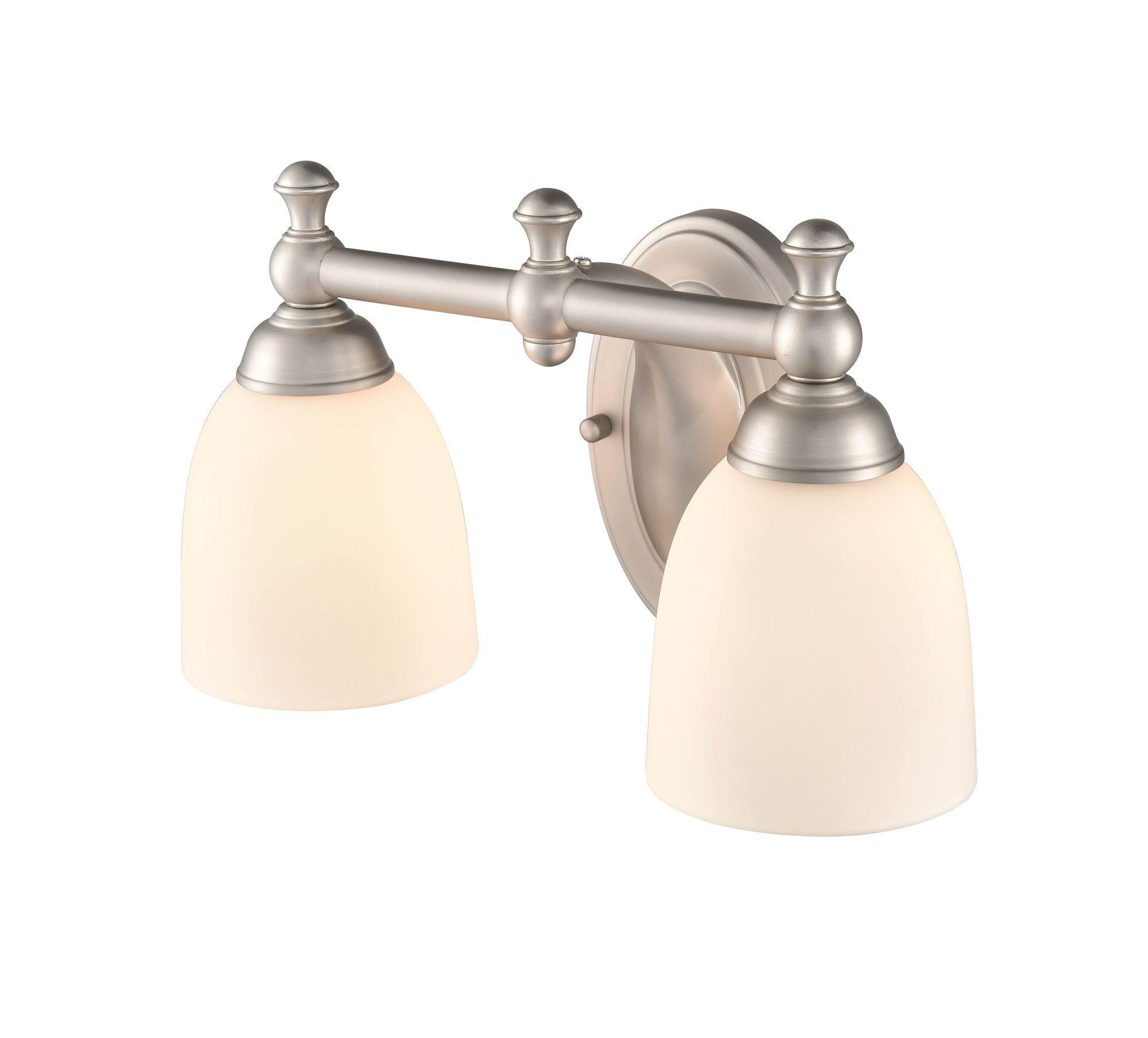 Image 3 Millennium 2-Light 13.25" Satin Nickel Vanity Light with Glass Shade more views