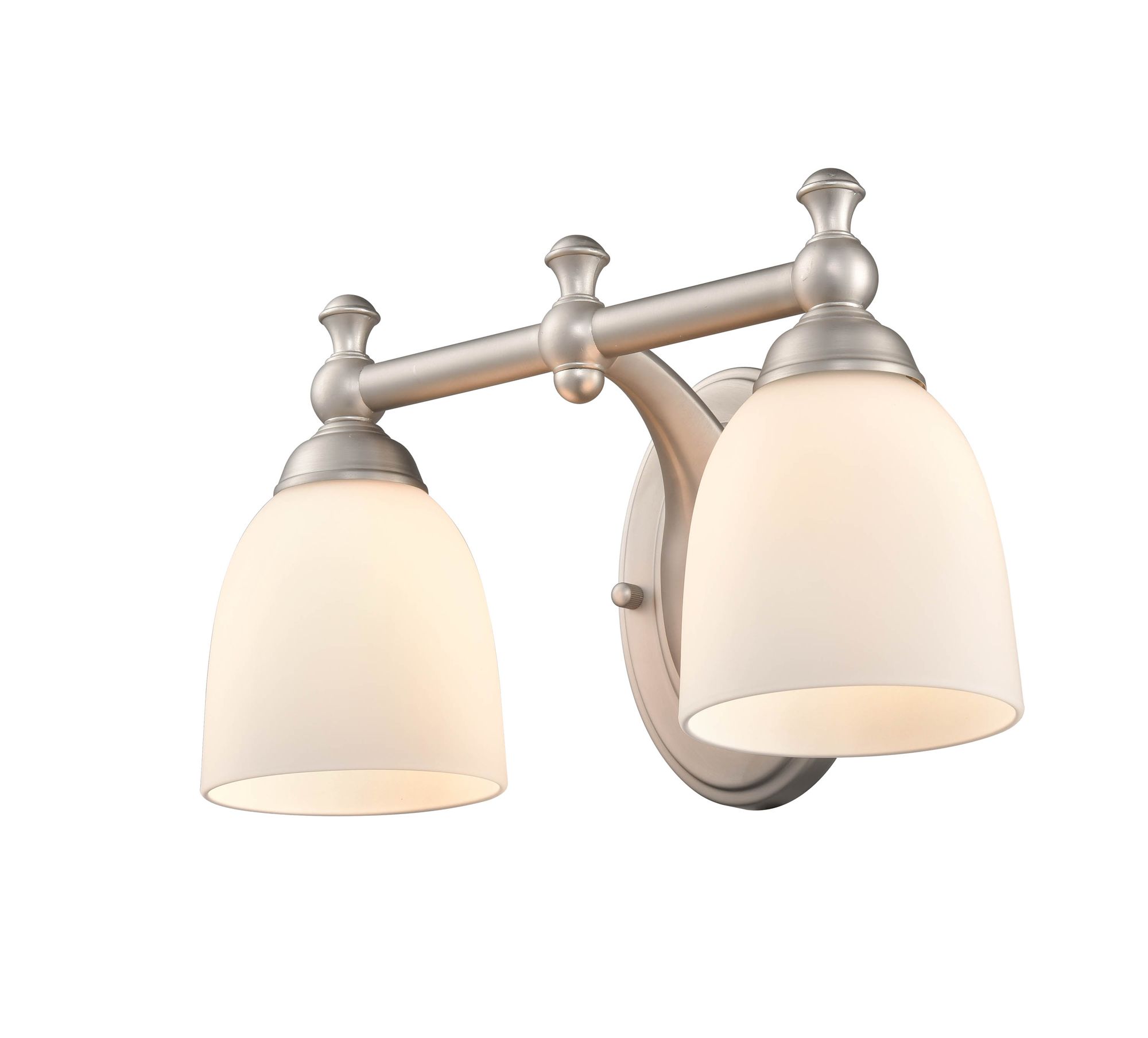 Image 4 Millennium 2-Light 13.25" Satin Nickel Vanity Light with Glass Shade more views