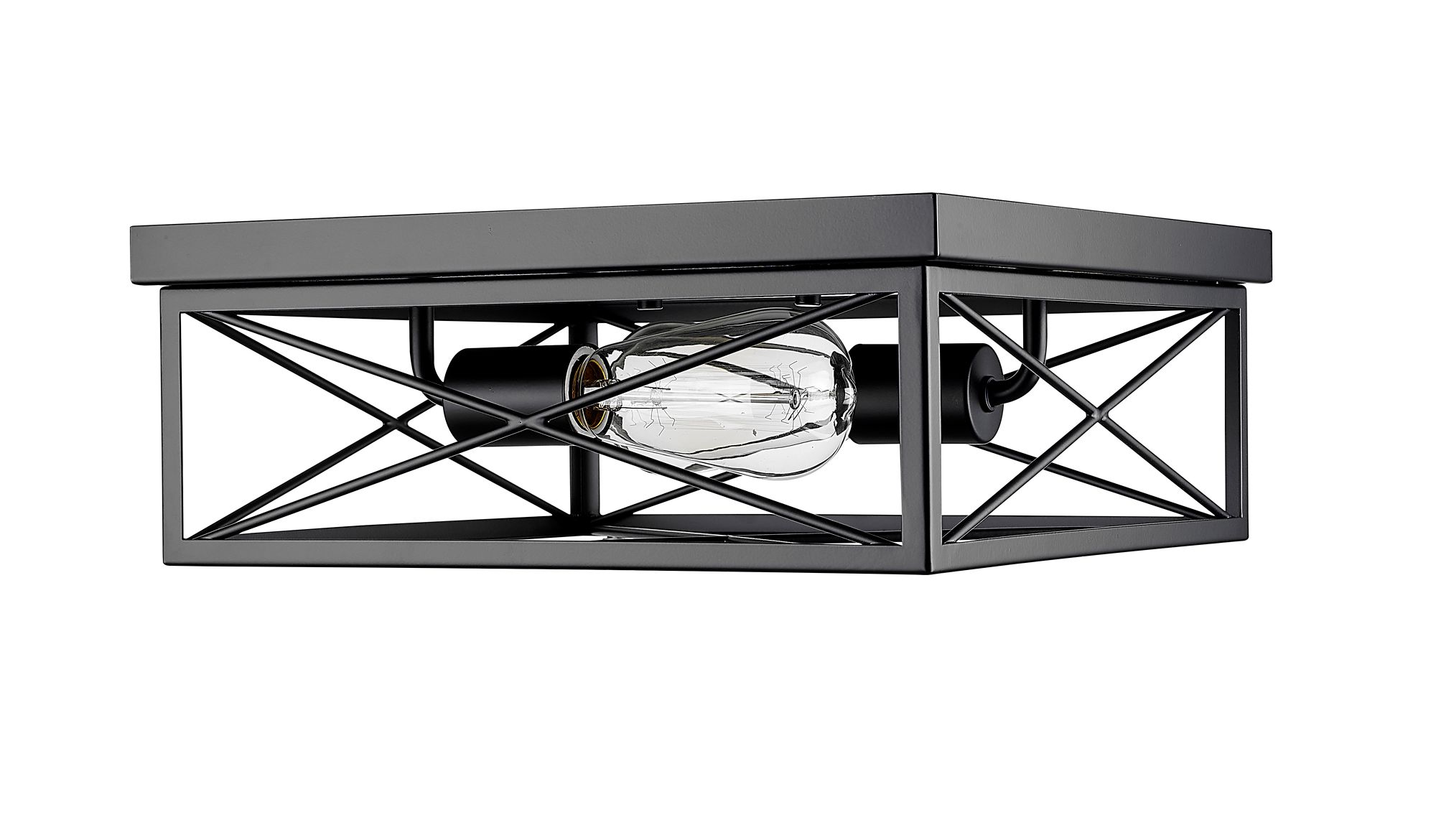 Image 2 Millennium 2-Light 13" Matte Black Flush Mount more views