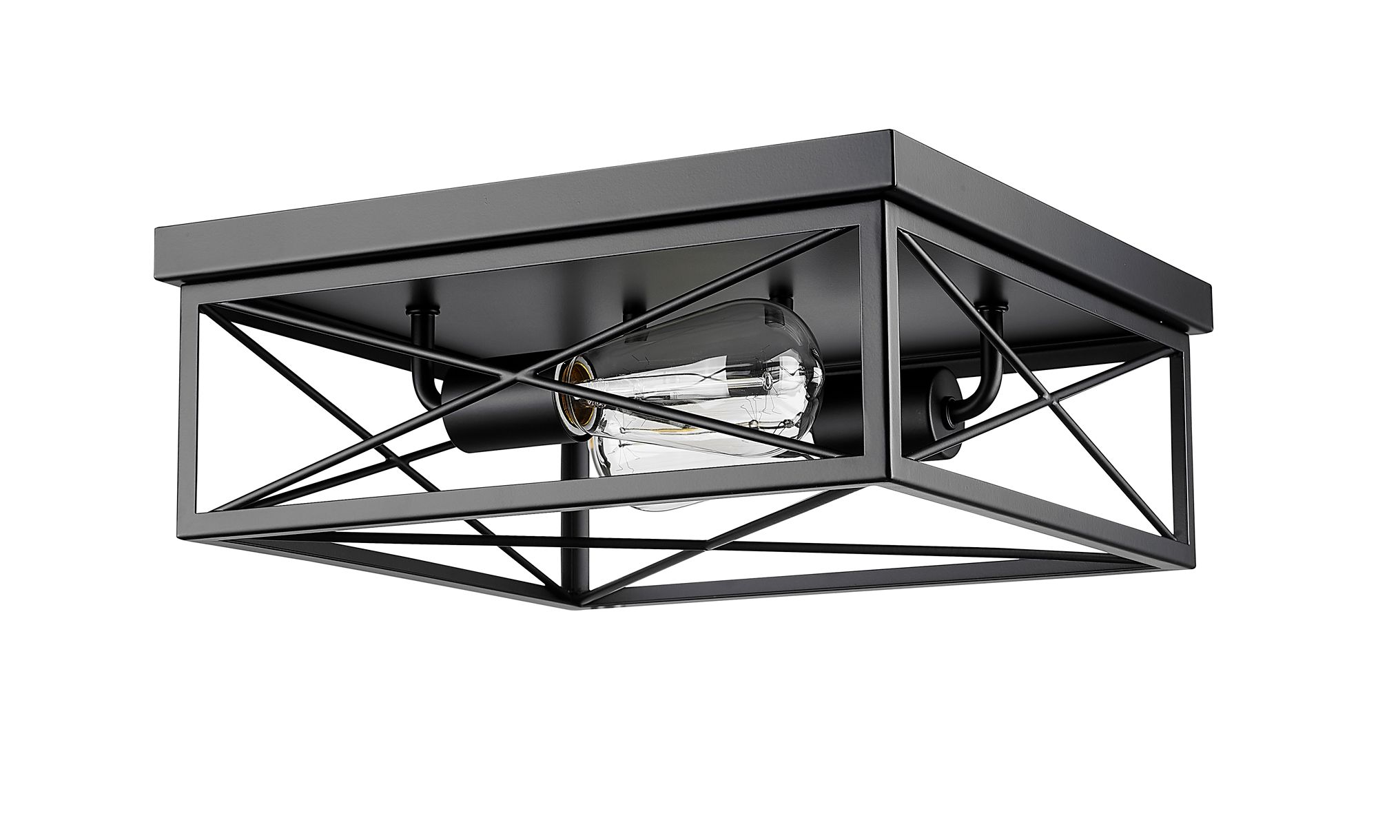 Image 3 Millennium 2-Light 13" Matte Black Flush Mount more views