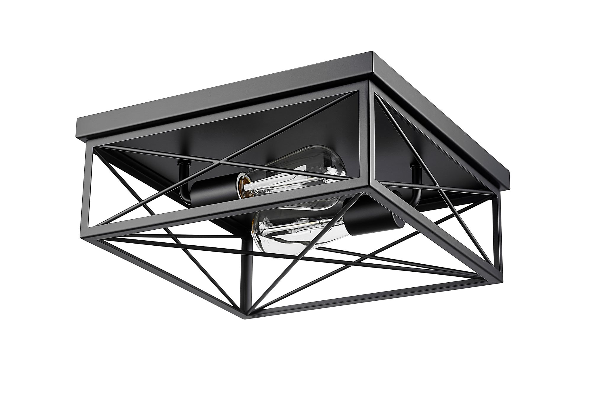 Image 4 Millennium 2-Light 13" Matte Black Flush Mount more views