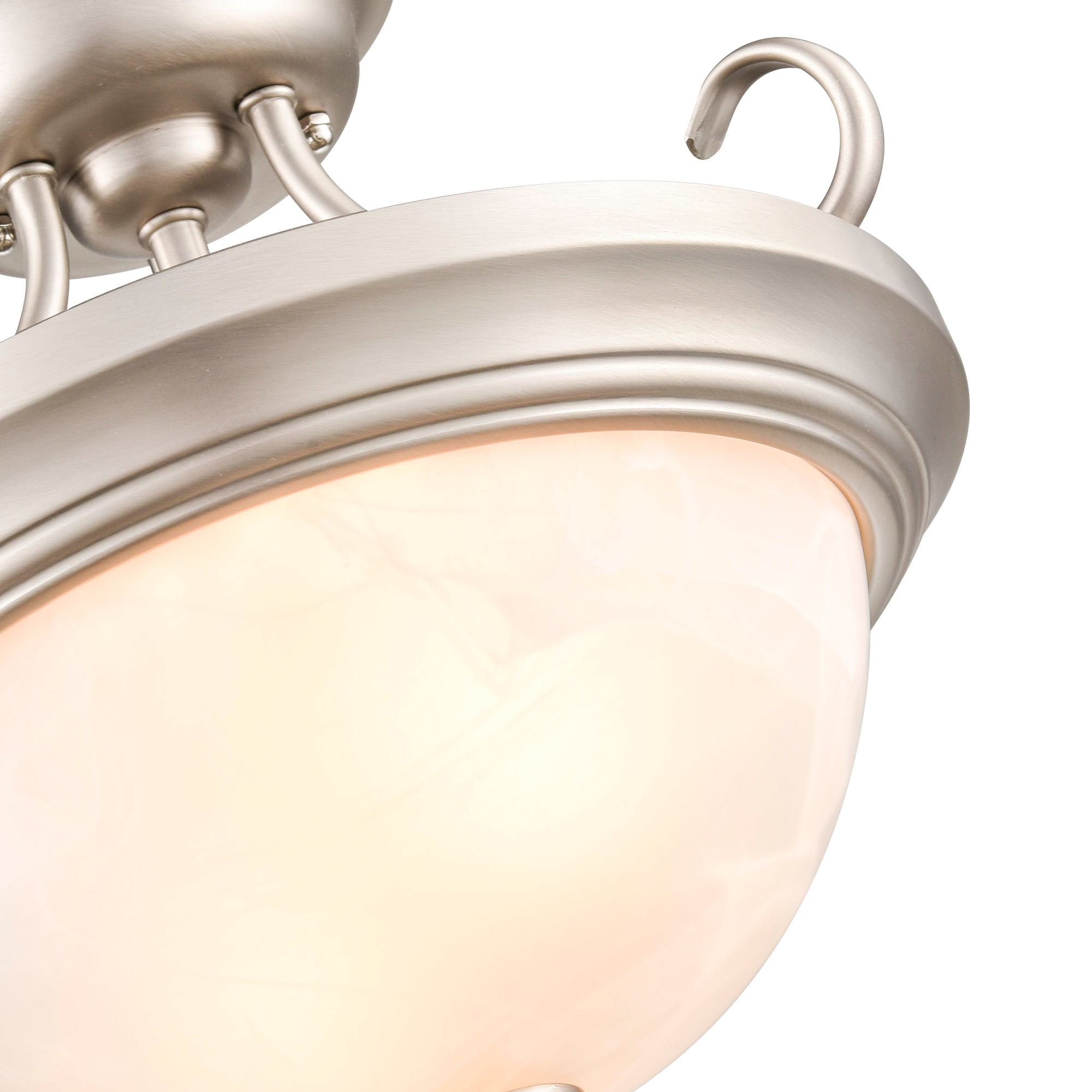 Image 2 Millennium 2-Light 13" Satin Nickel Semi-Flush with Glass Shade more views