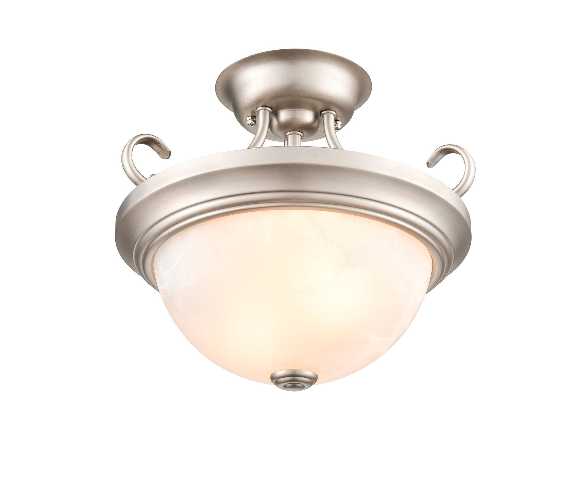 Image 3 Millennium 2-Light 13" Satin Nickel Semi-Flush with Glass Shade more views