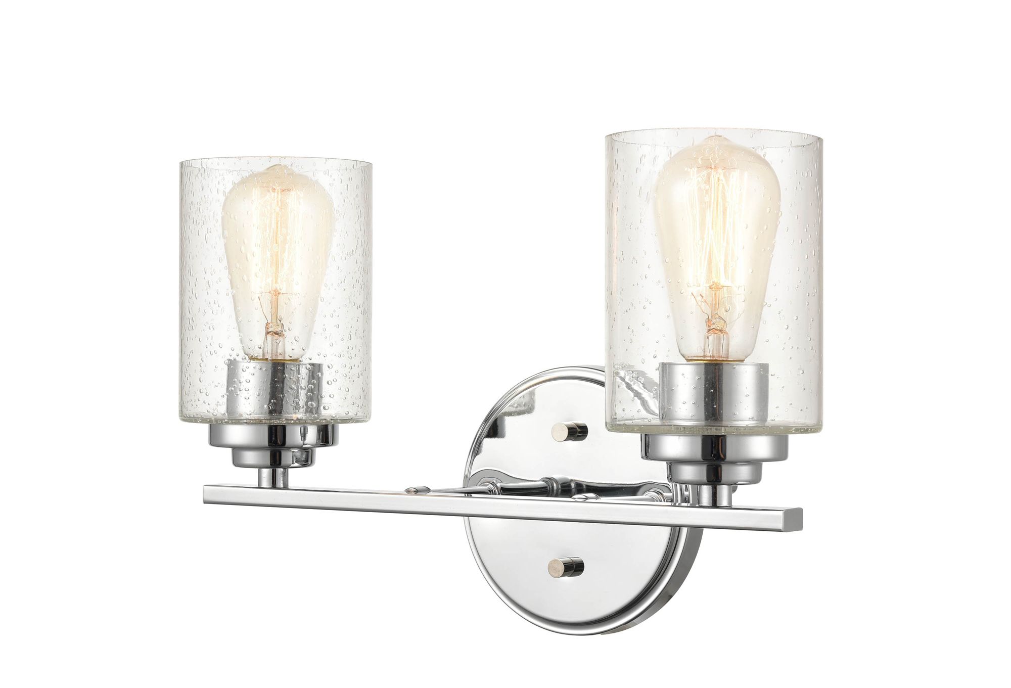 Image 3 Millennium 2-Light 14.25" Chrome Vanity Light with Glass Shade more views