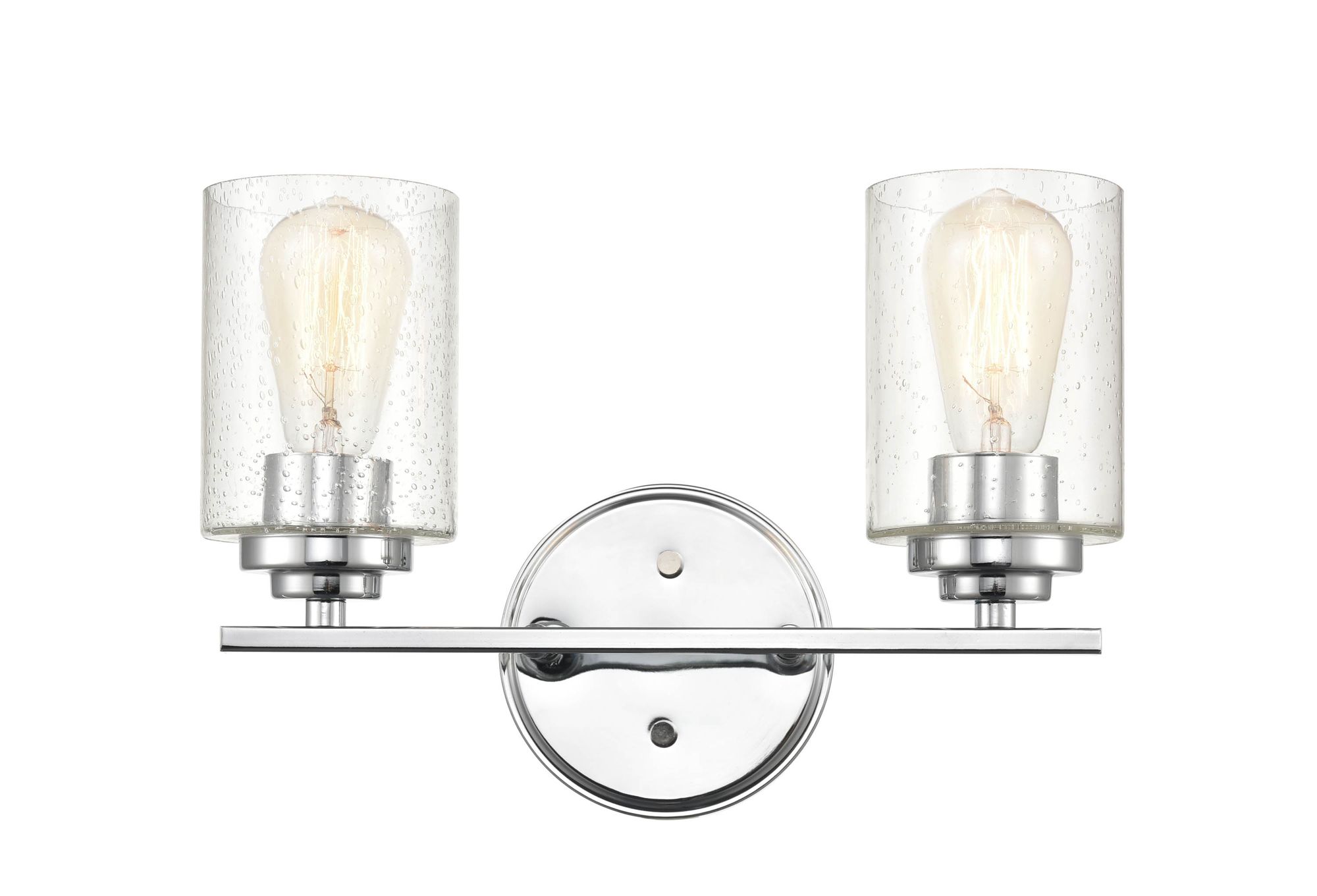 Image 4 Millennium 2-Light 14.25" Chrome Vanity Light with Glass Shade more views