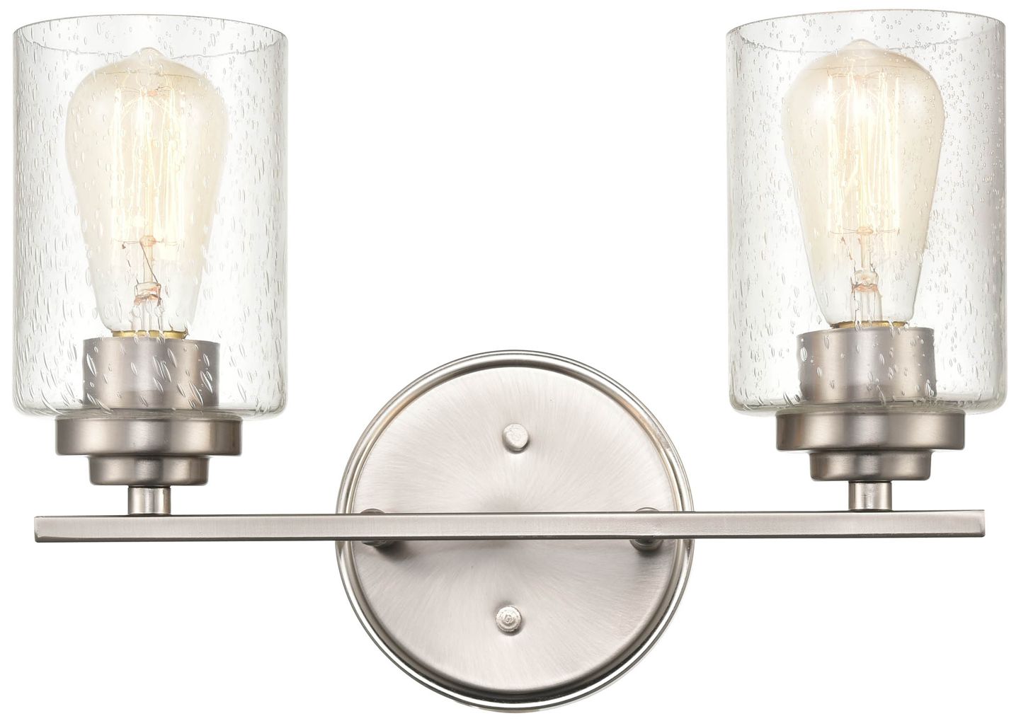 Millennium 2-Light 14.25" Satin Nickel Vanity Light with Glass Shade