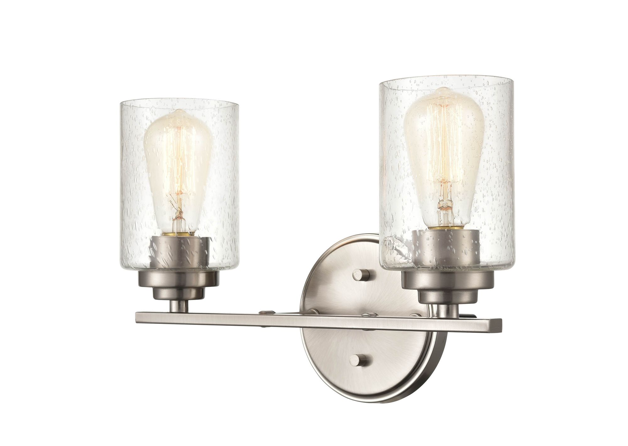 Image 2 Millennium 2-Light 14.25" Satin Nickel Vanity Light with Glass Shade more views