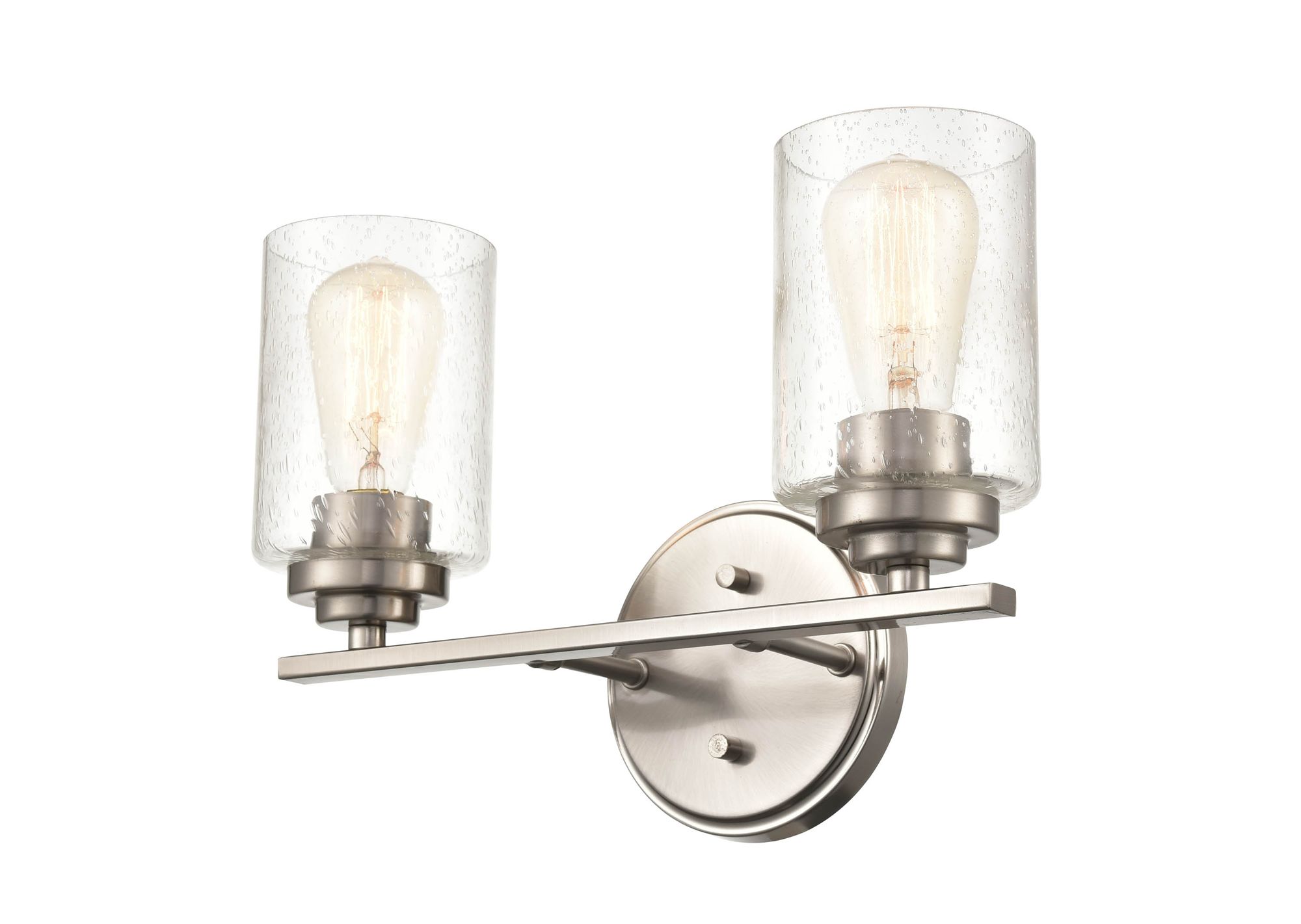 Image 3 Millennium 2-Light 14.25" Satin Nickel Vanity Light with Glass Shade more views