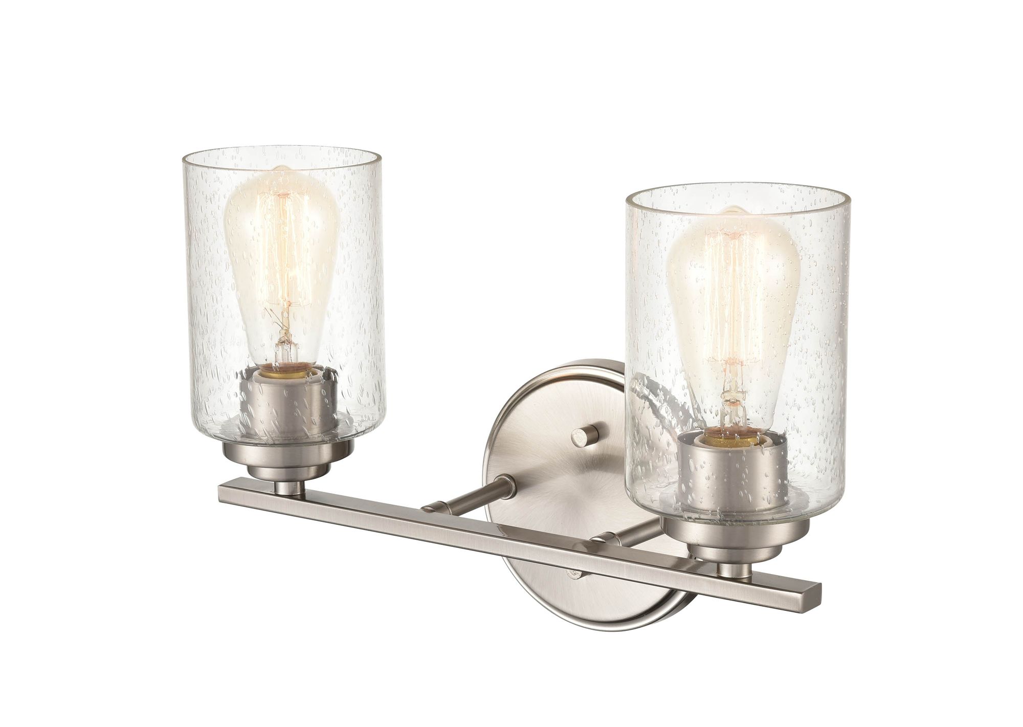 Image 4 Millennium 2-Light 14.25" Satin Nickel Vanity Light with Glass Shade more views