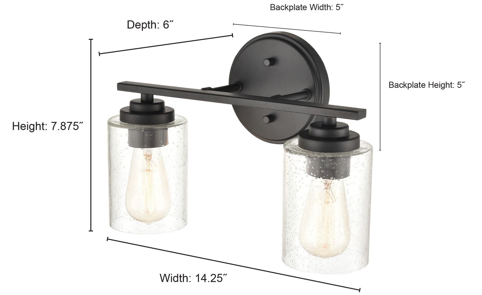 Image 5 Millennium 2-Light 14.25" Satin Nickel Vanity Light with Glass Shade more views