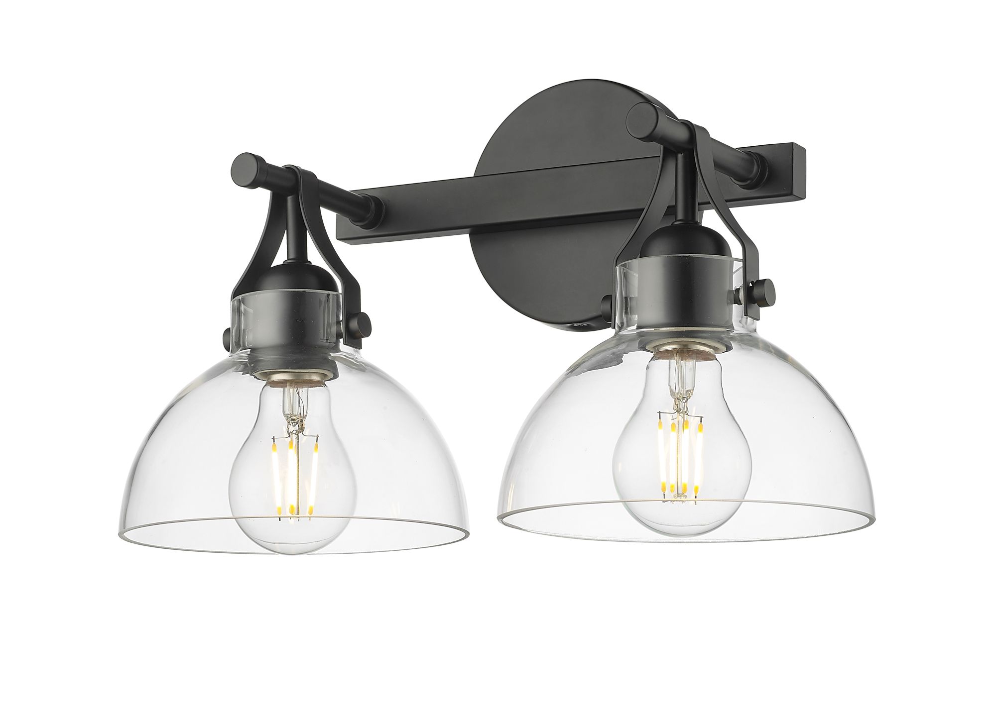 Image 4 Millennium 2-Light 14.5" Matte Black Vanity Light with Glass Shade more views