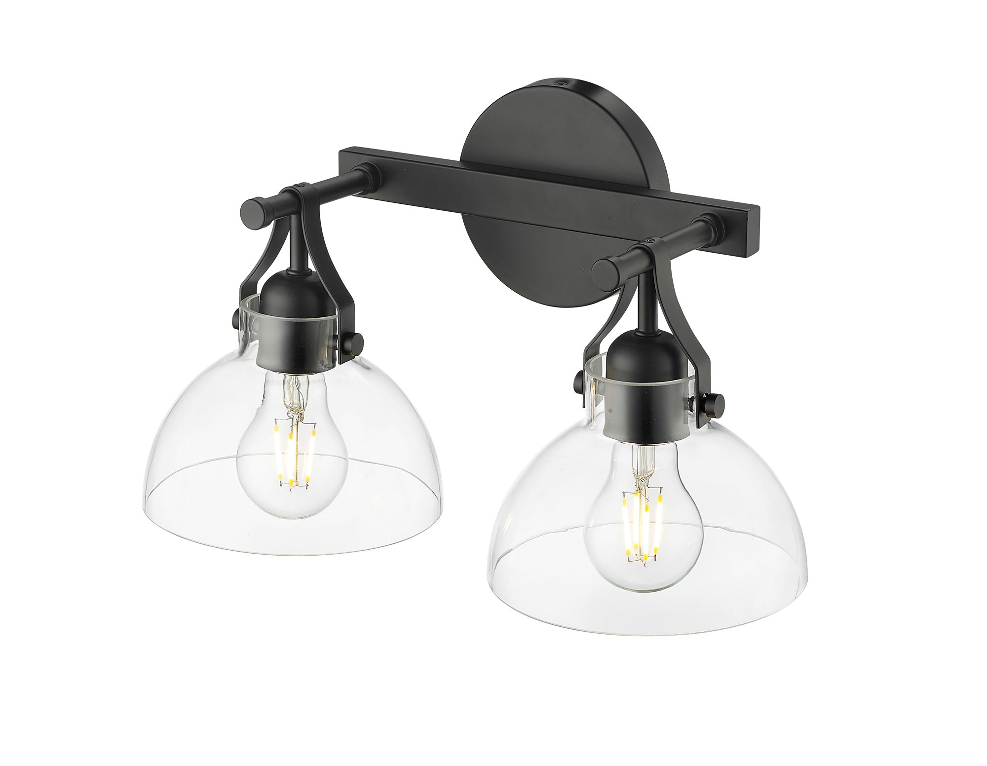 Image 5 Millennium 2-Light 14.5" Matte Black Vanity Light with Glass Shade more views