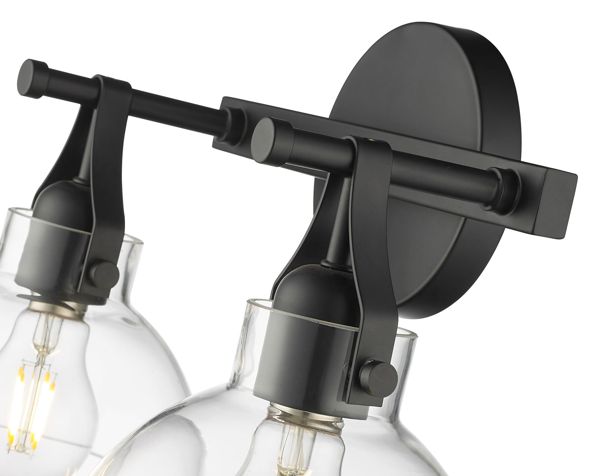 Image 6 Millennium 2-Light 14.5" Matte Black Vanity Light with Glass Shade more views
