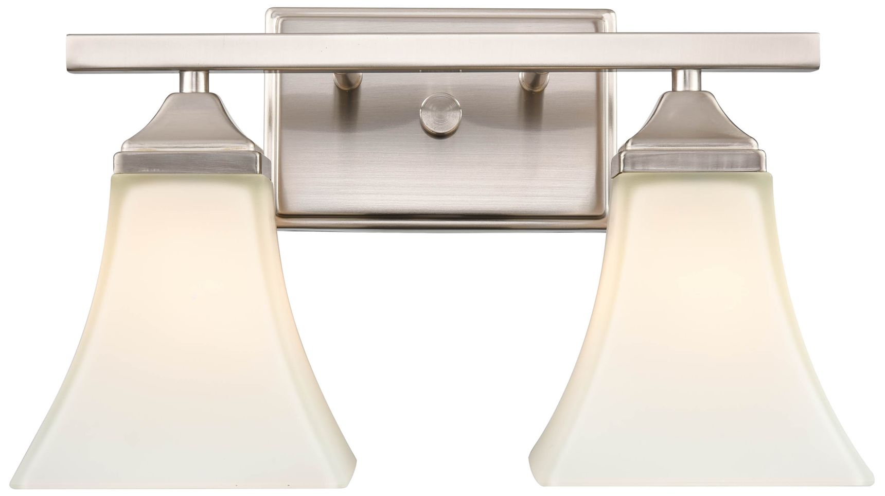 Millennium 2-Light 14" Brushed Nickel Vanity Light with Glass Shade