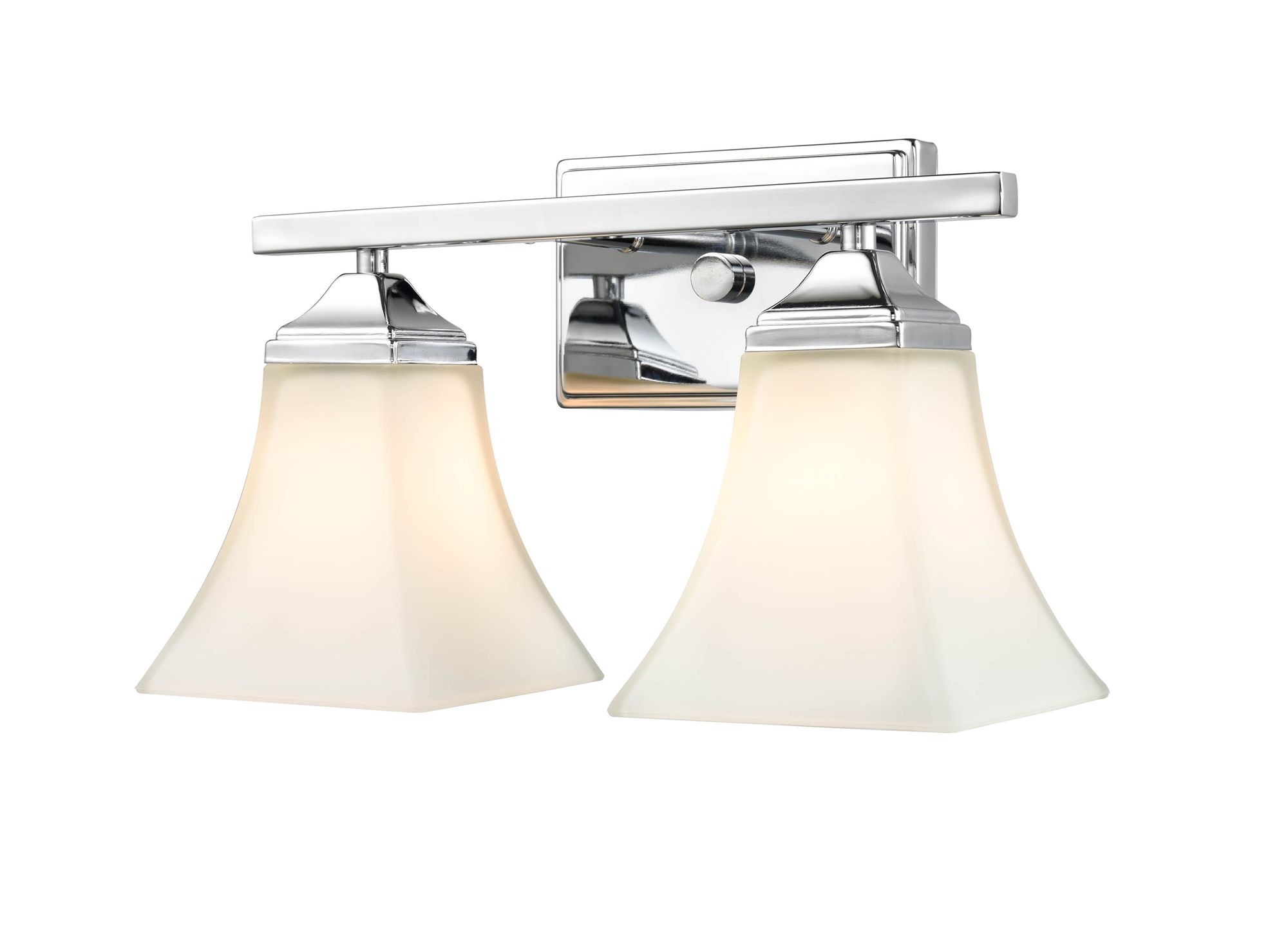 Image 4 Millennium 2-Light 14" Chrome Vanity Light with Glass Shade more views