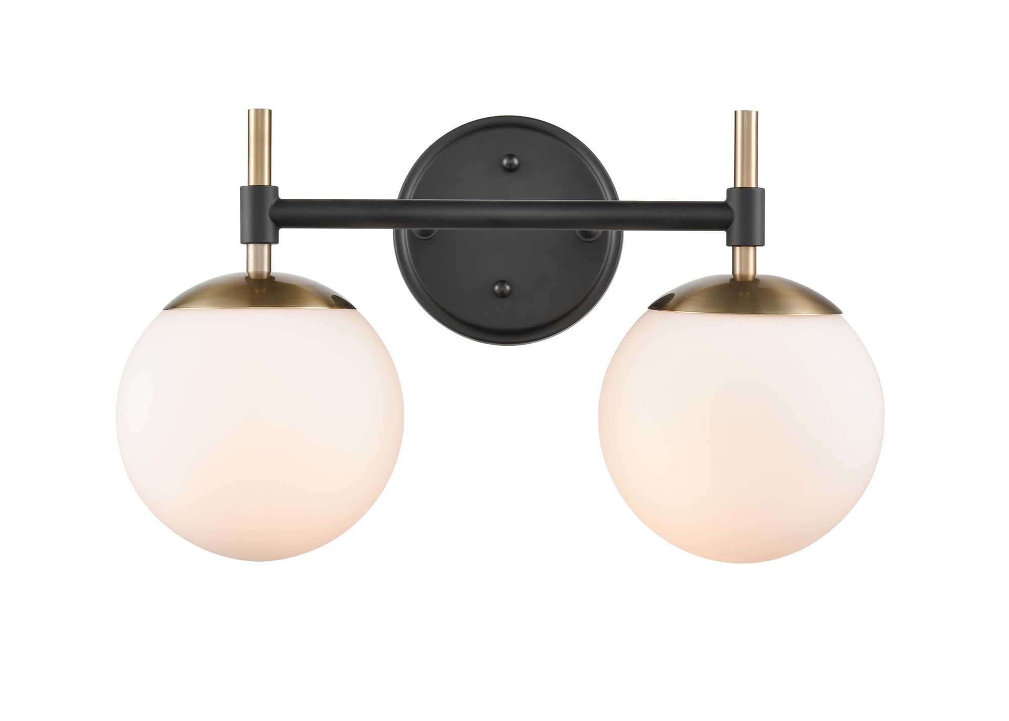 Image 4 Millennium 2-Light 15.5" Matte Black/Modern Gold Vanity Light more views