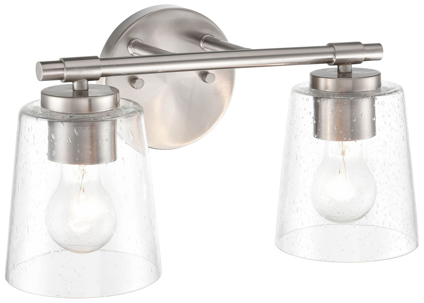Millennium 2-Light 15" Brushed Nickel Vanity Light with Glass Shade