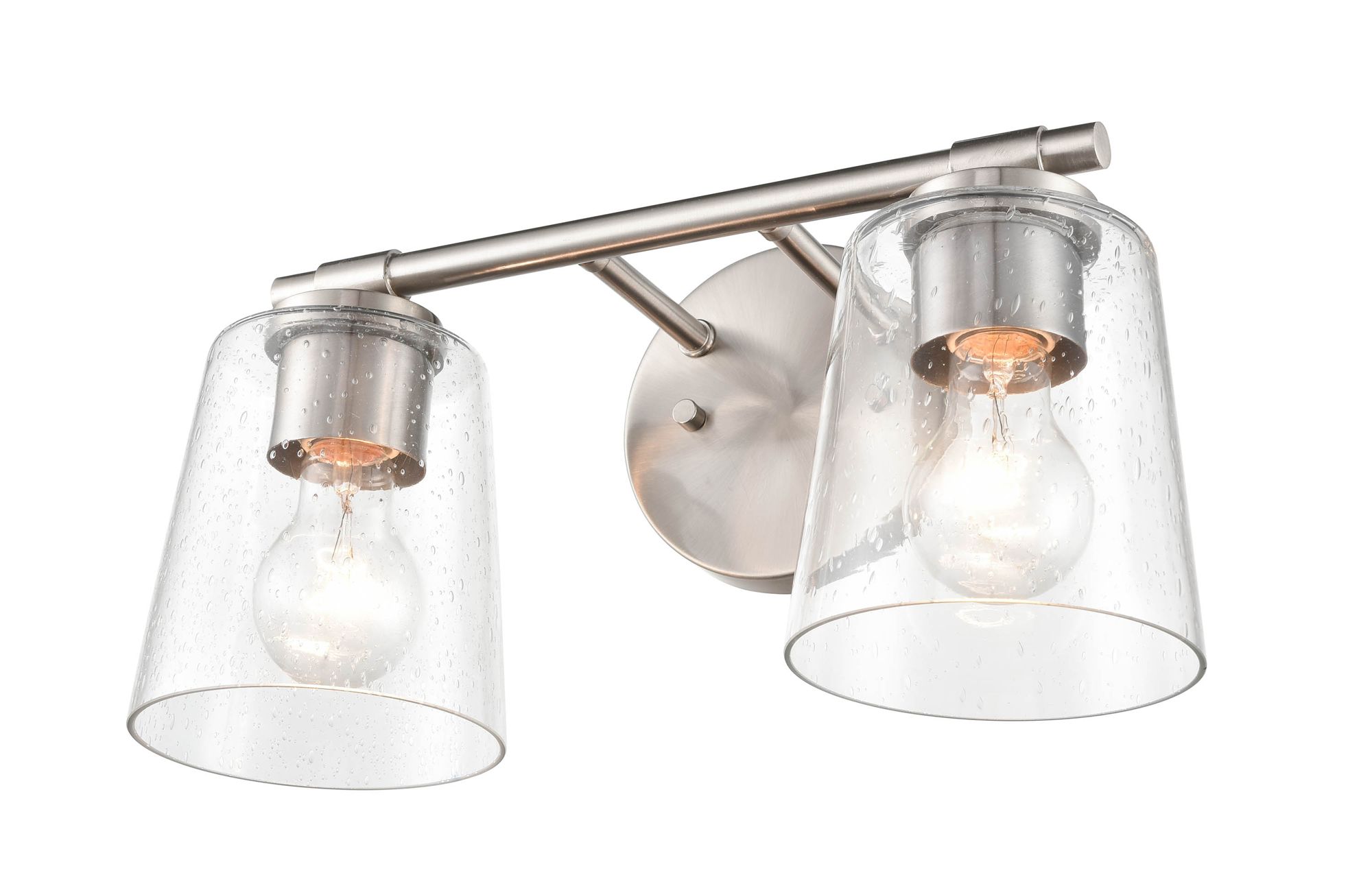 Image 2 Millennium 2-Light 15" Brushed Nickel Vanity Light with Glass Shade more views