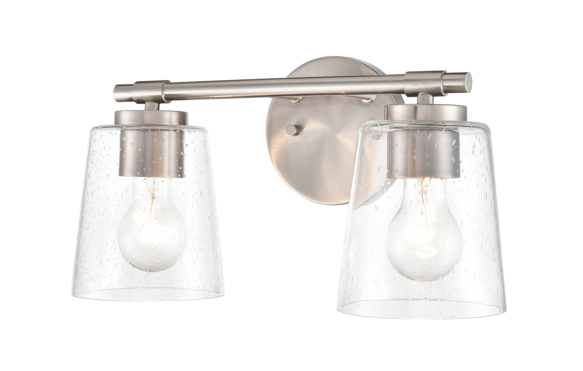 Image 3 Millennium 2-Light 15" Brushed Nickel Vanity Light with Glass Shade more views