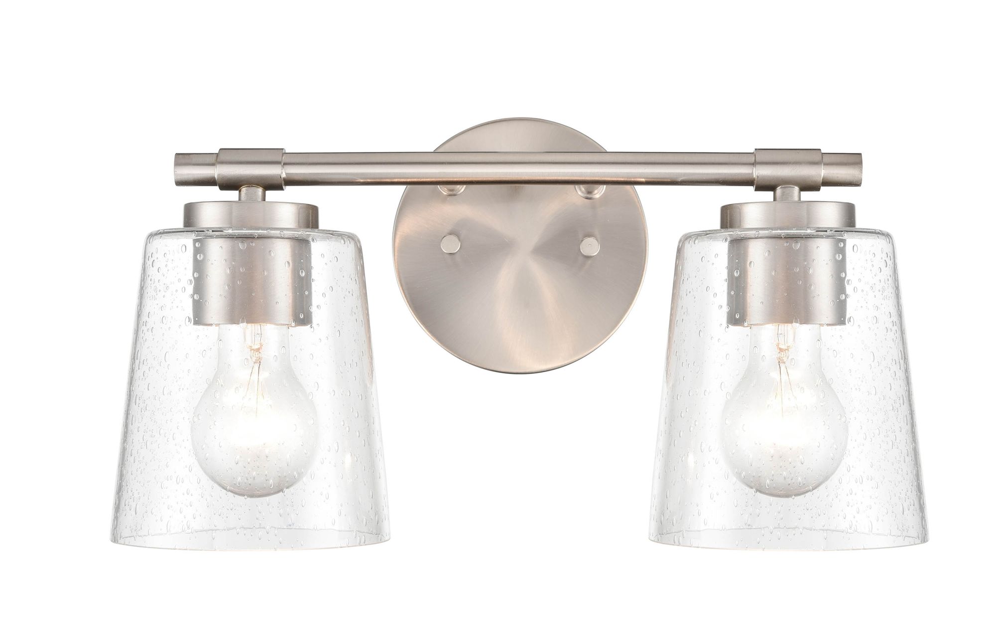 Image 4 Millennium 2-Light 15" Brushed Nickel Vanity Light with Glass Shade more views