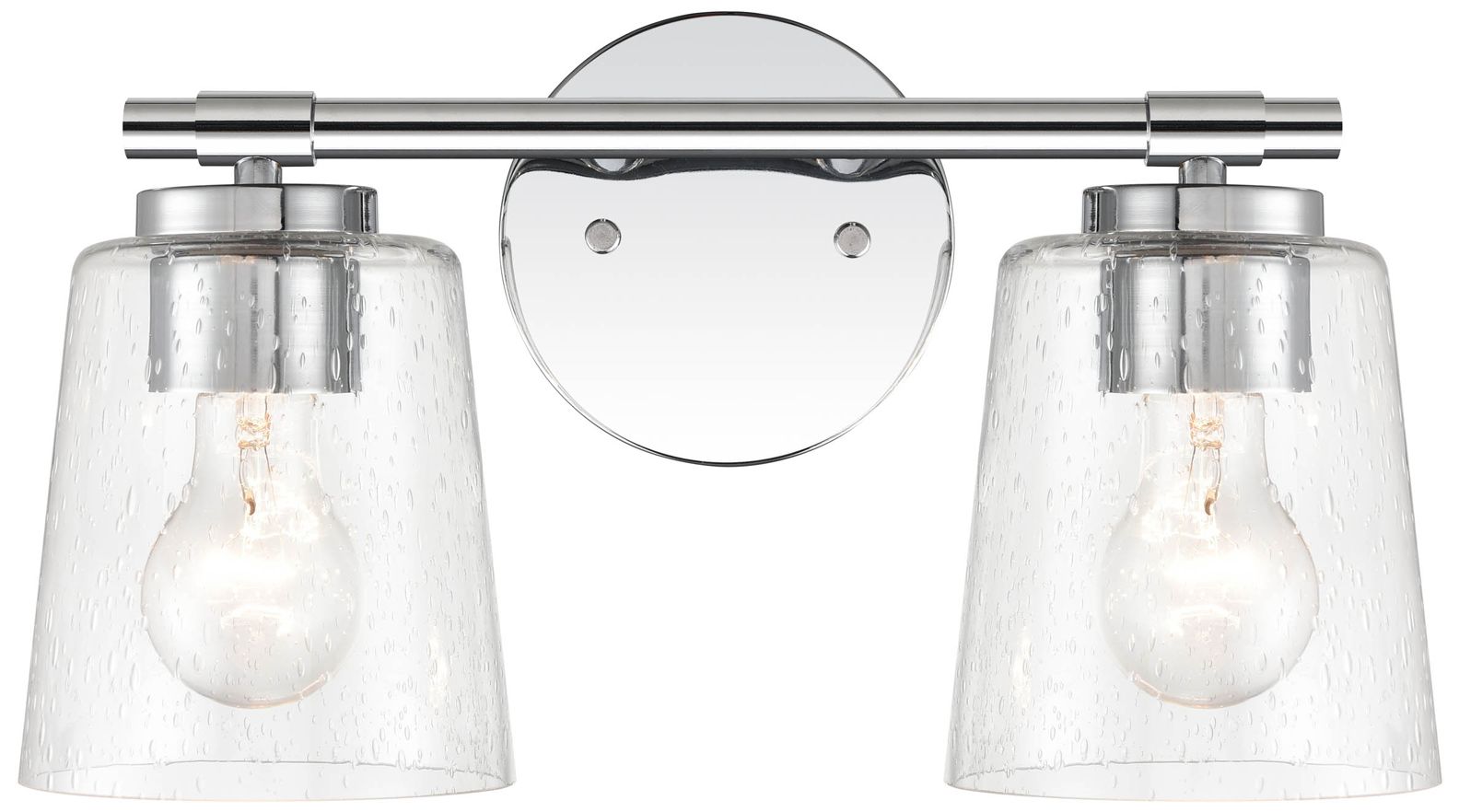 Millennium 2-Light 15" Chrome Vanity Light with Glass Shade